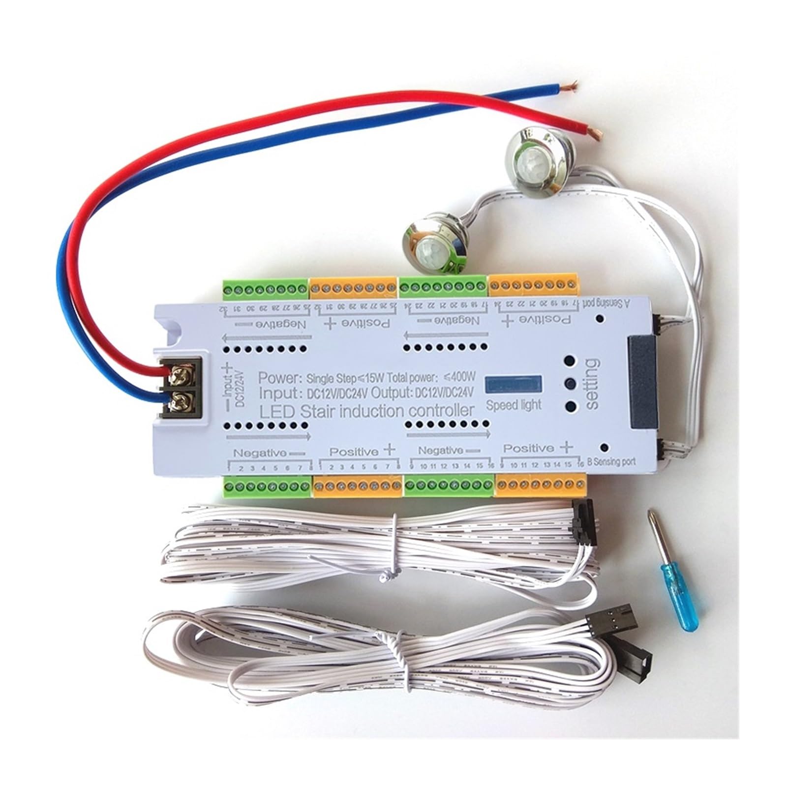 32-kanałowa Lampa Schodowa, Lampa Ściemniająca, Regulator Oświetlenia DC 12V 24V 500W