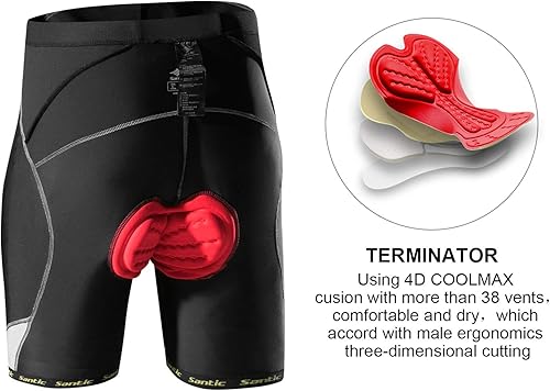 Miniatura 5 de Santic Pantalones cortos de ciclismo acolchados para hombre pantalones de equitación ropa de ciclismo mallas de ciclismo