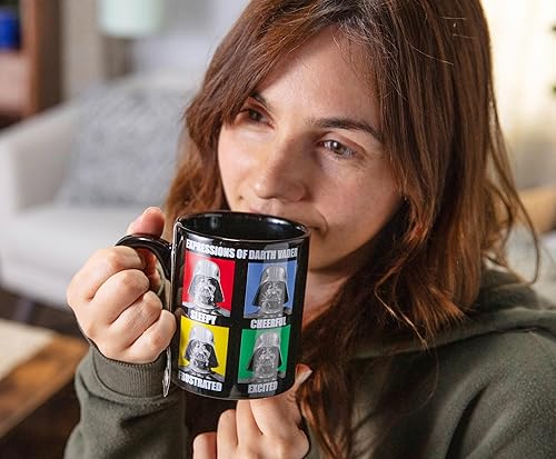 Miniatura 23 de Silver Buffalo Star Wars Episodio 4 - Taza de cerámica con cuadrícula de personajes, 14 onzas