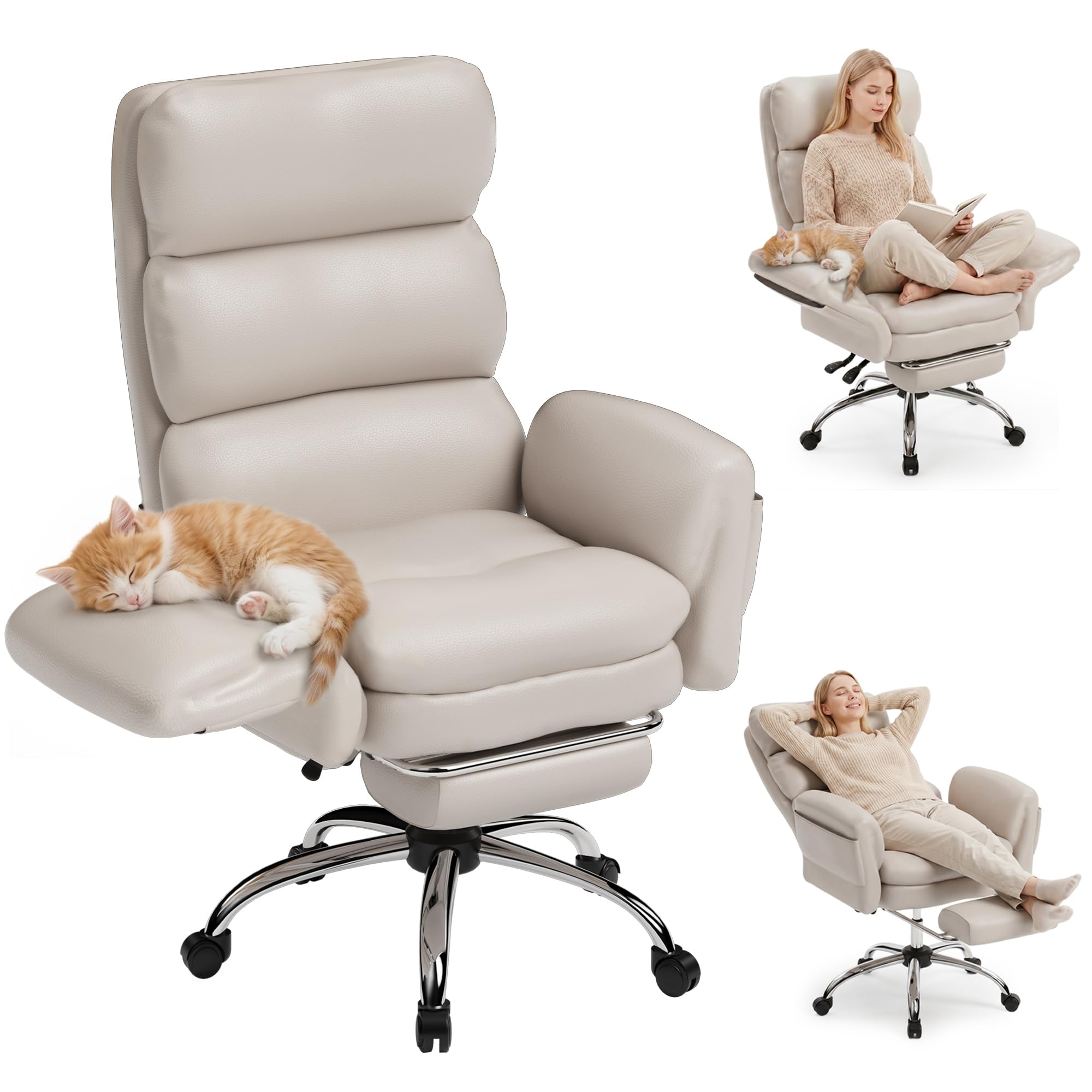 Executive Office Chair, Big and Tall Ergonomic Desk Chair with Foot Rest