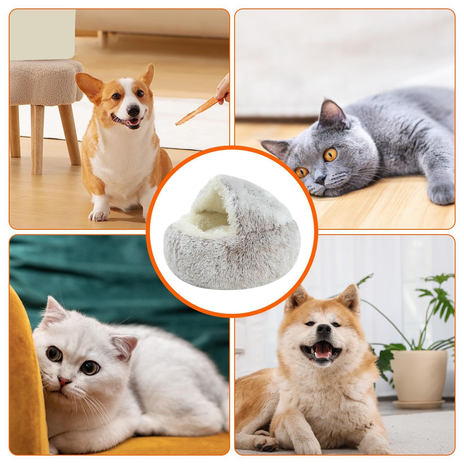 Cama para Gatos | Cama pequeña Cerrada para Mascotas | Cama cómoda y cálida para Gatitos de Invierno para Perros pequeños y Grandes, Cama para Perros pequeños y Grandes, Cama para Perros | cálida para Gatitos de Invierno para Perros pequeños y Grandes, Ca