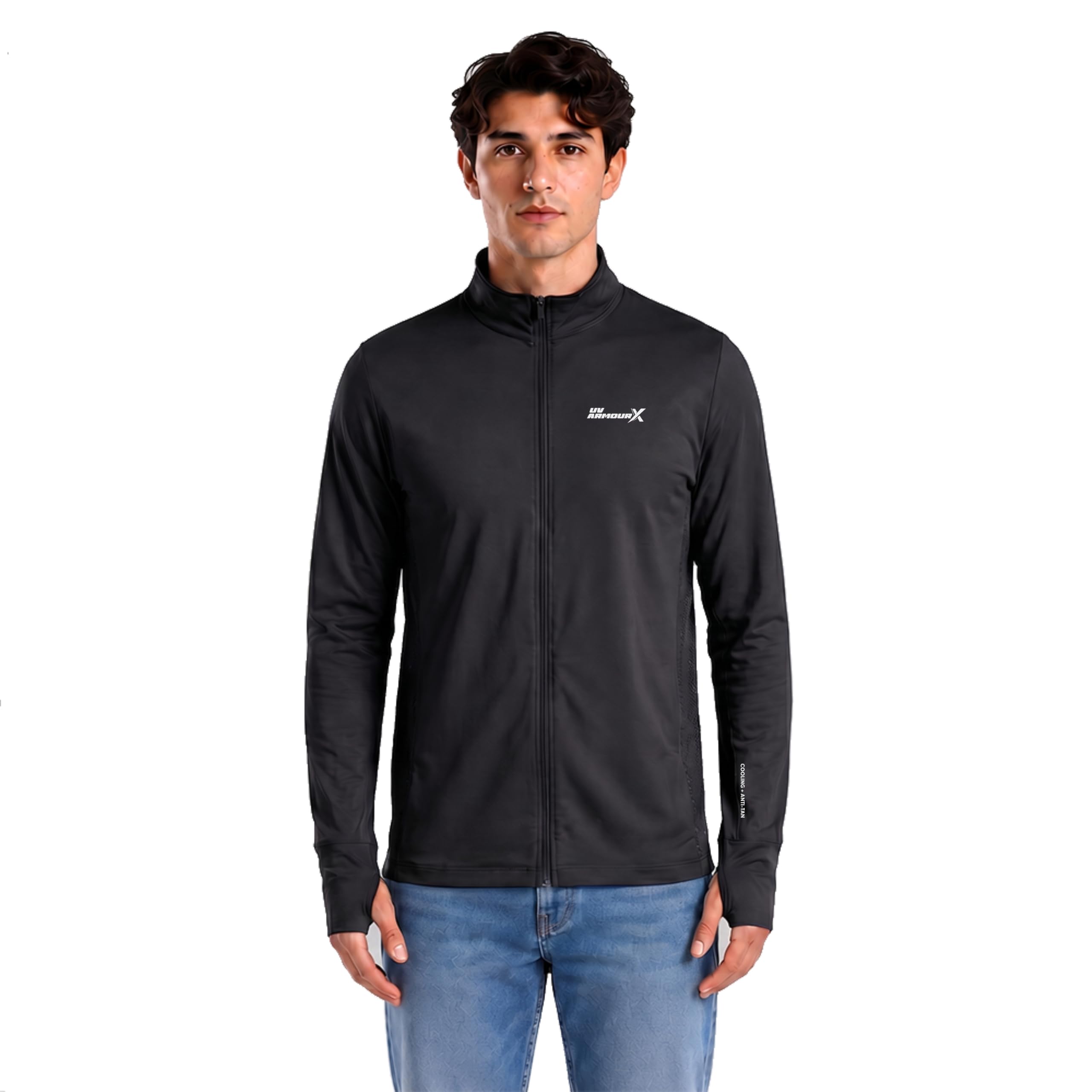 hoodlife UV ArmourX Men's UV Protection Full Sleeve Jacket | Cooling & Anti-Tan Fabric | Lightweight Breathable Mesh Panels | Thumb Hole Design-picture-56