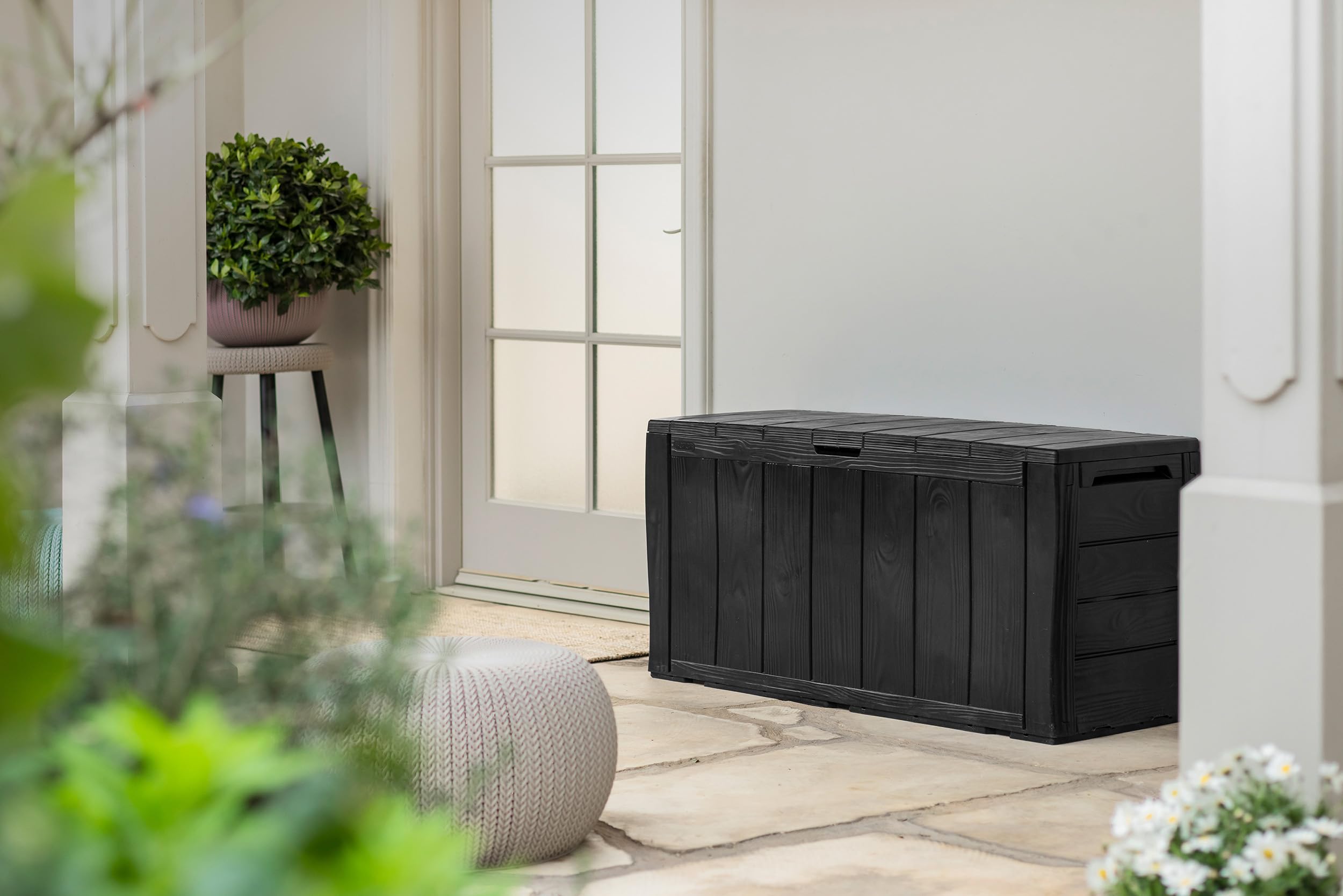 Koll Living Scatola Portaoggetti 270L - Contenitore Da Giardino Con Ruote, Resistente Alle Intemperie