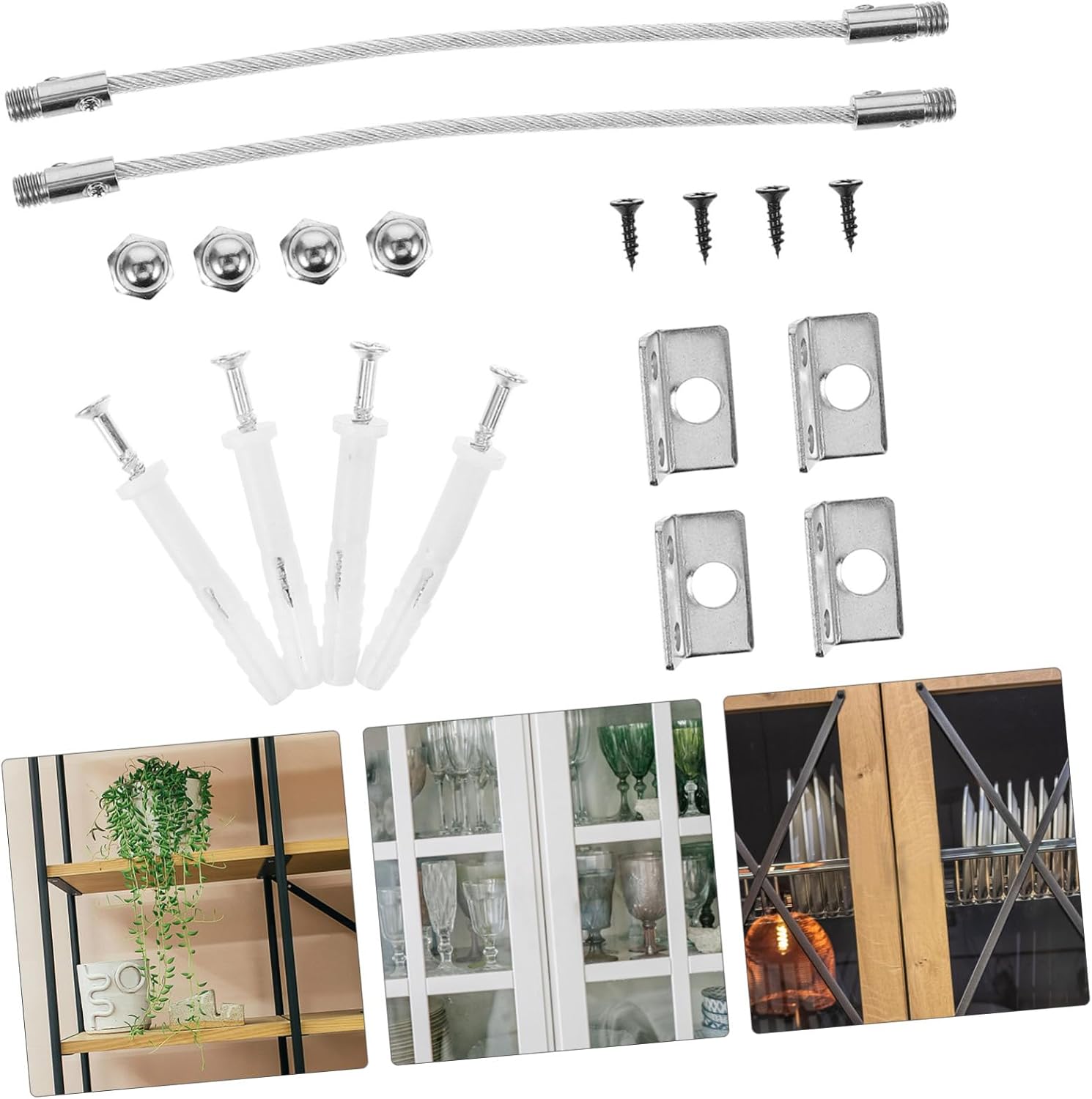 2sets Falling Fixator Proofing Kit Boys and Girls Bookshelf Wall Anchor Safety Straps for Dresser Wardrobe