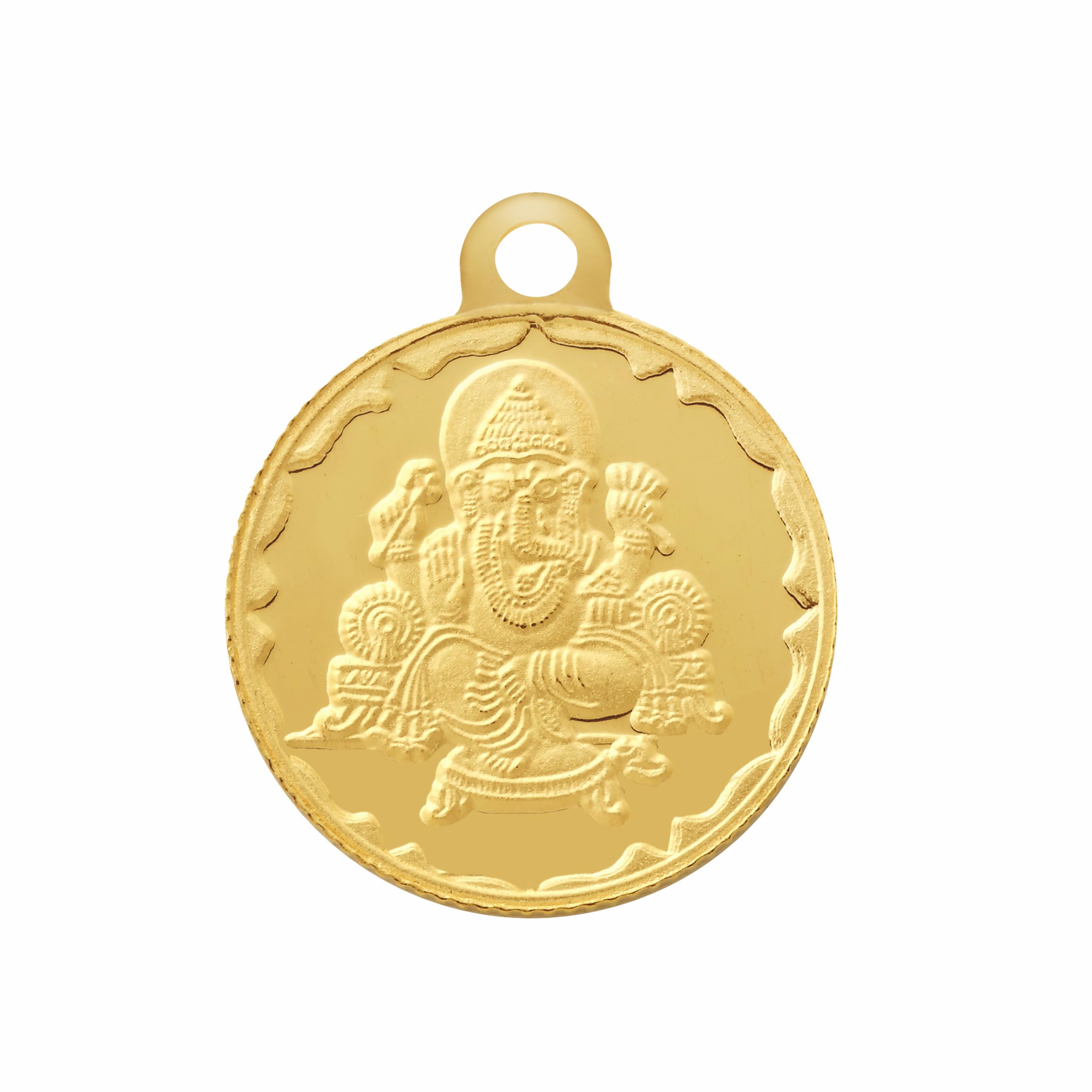 5.2 Gm Round Ganesh 24k (999) Yellow Gold Pendant (without hook)