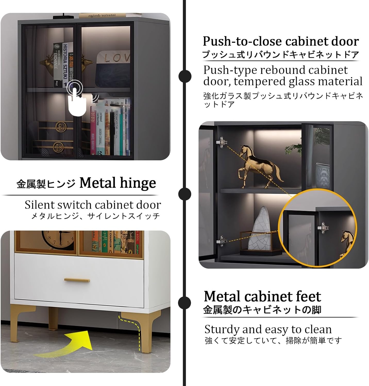 Display Cabinet,Cabinet with Glass Doors,Display Cabinets for Collectibles,Figures Curio Display Cabinet,Storage Cabinet,Living Room Display Cabinets,Bookshelf Showcase for Living Room