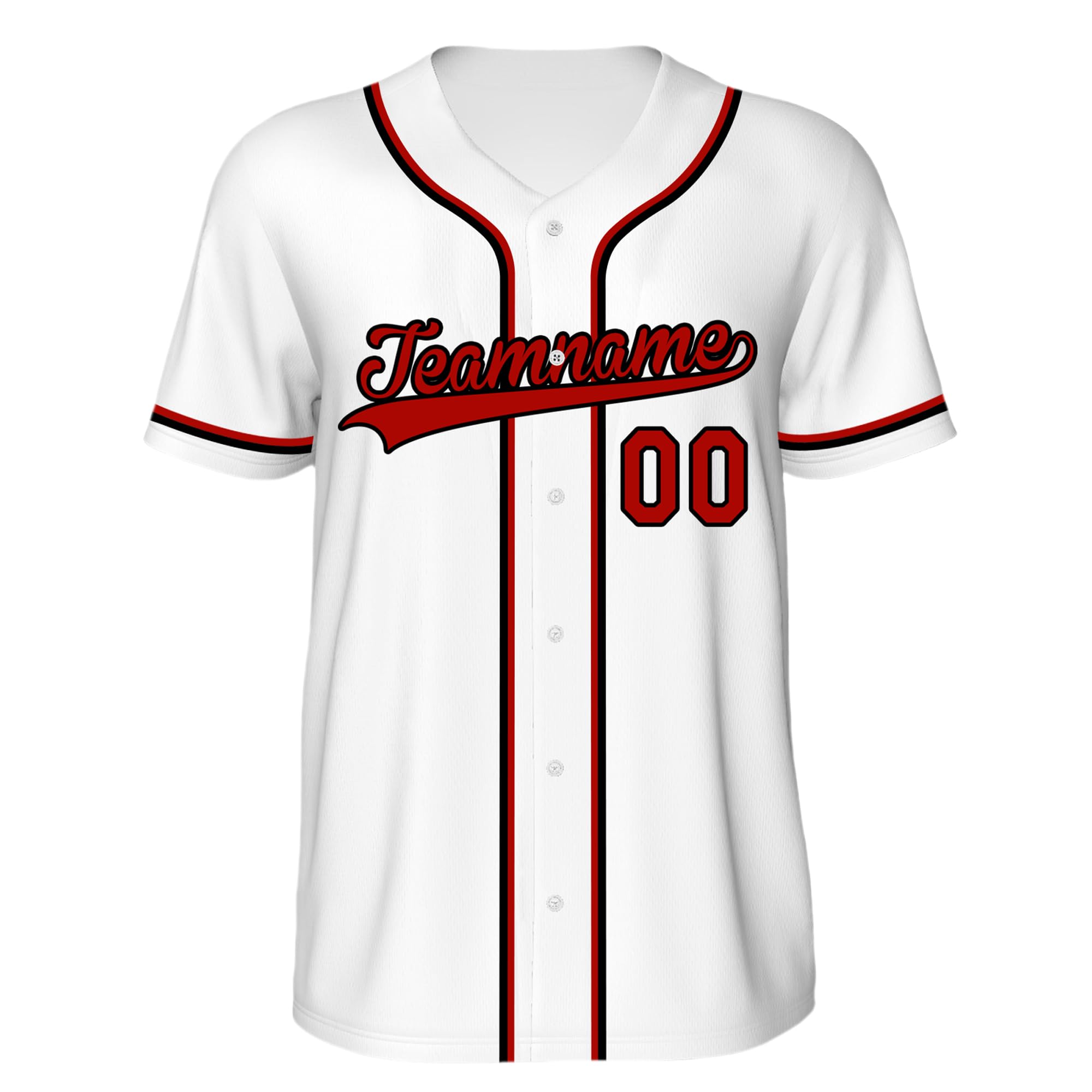 Maillot de Baseball Personnalisé Imprimé Nom Numéro Hommes Femmes Uniformes Boutonnés