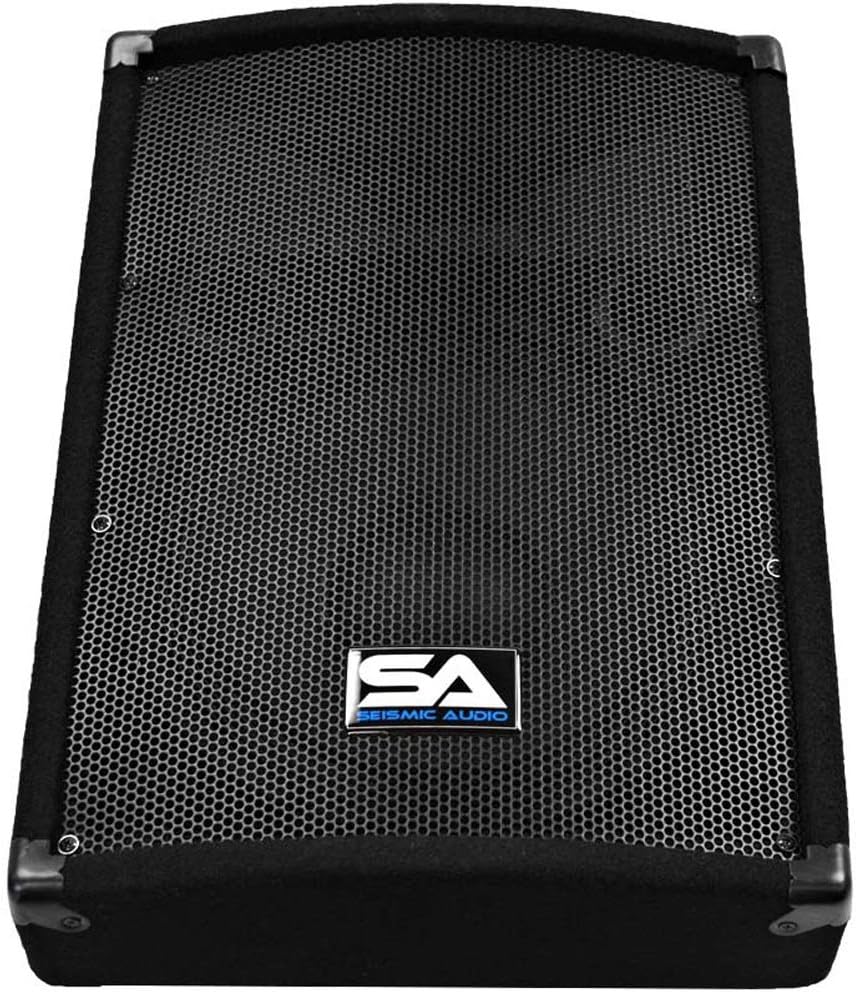 Seismic Audio - Passive 12 Inch Floor Wedge Style Monitor - Studio, Stage, or Floor use - PA/DJ Speakers - Bar, Band, Karaoke, Church, Drummer use - Image 2