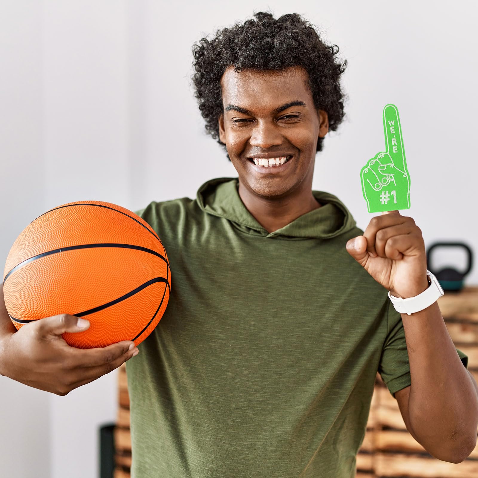 PATIKIL Mini Foam Fingers 5.1 Inch, 48 Pack We're #1,let's go! Cheerleading Foam Finger for Sports Fan Events Games Party Favors Green - Image 4