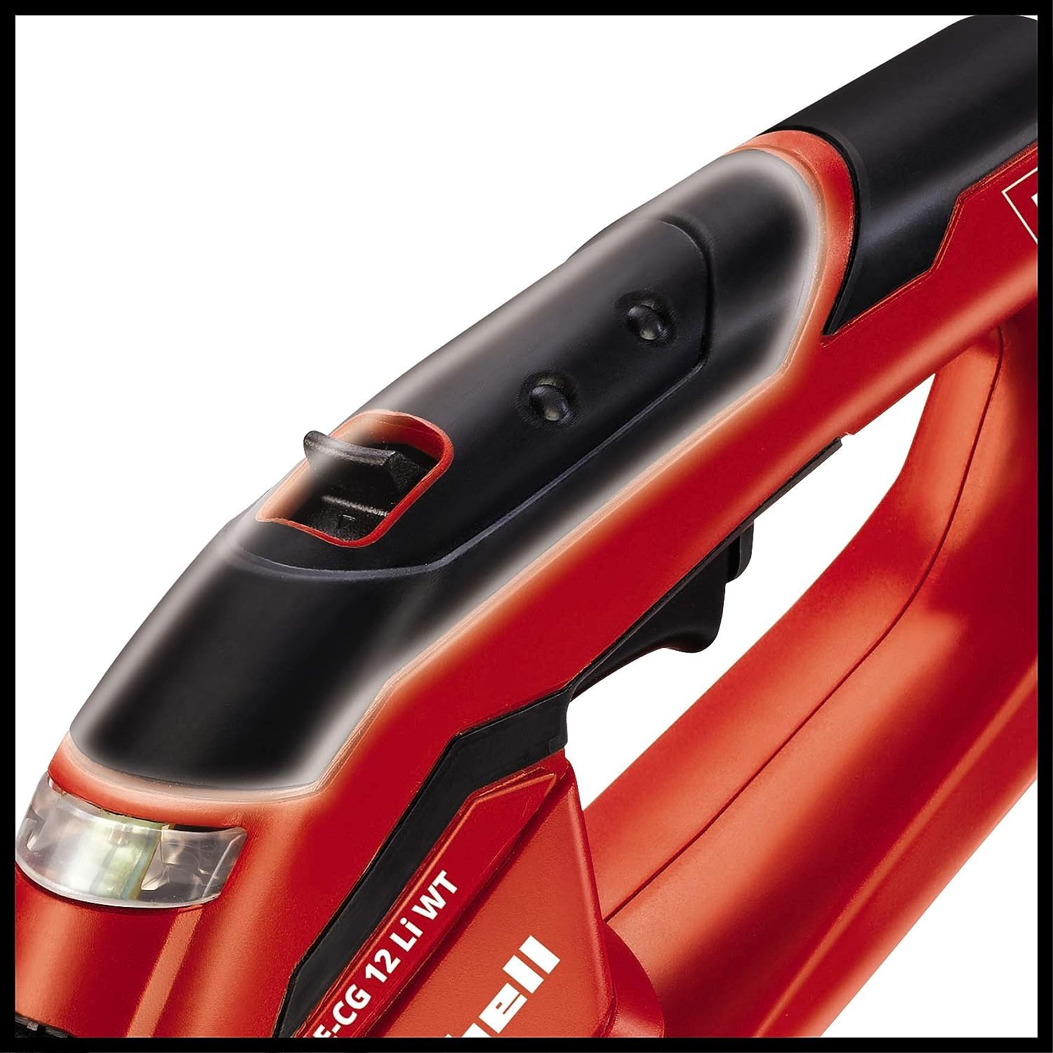 Einhell Akku-Gras- und Strauchschere GE-CG 12 Li (Lithium-Ionen, 12 V, 1,5 Ah, werkzeugloser Messerwechsel, lasergeschnittene Messer, Metall-Getriebe, Teleskopstiel, Softgrip, Sicherheitsschalter)