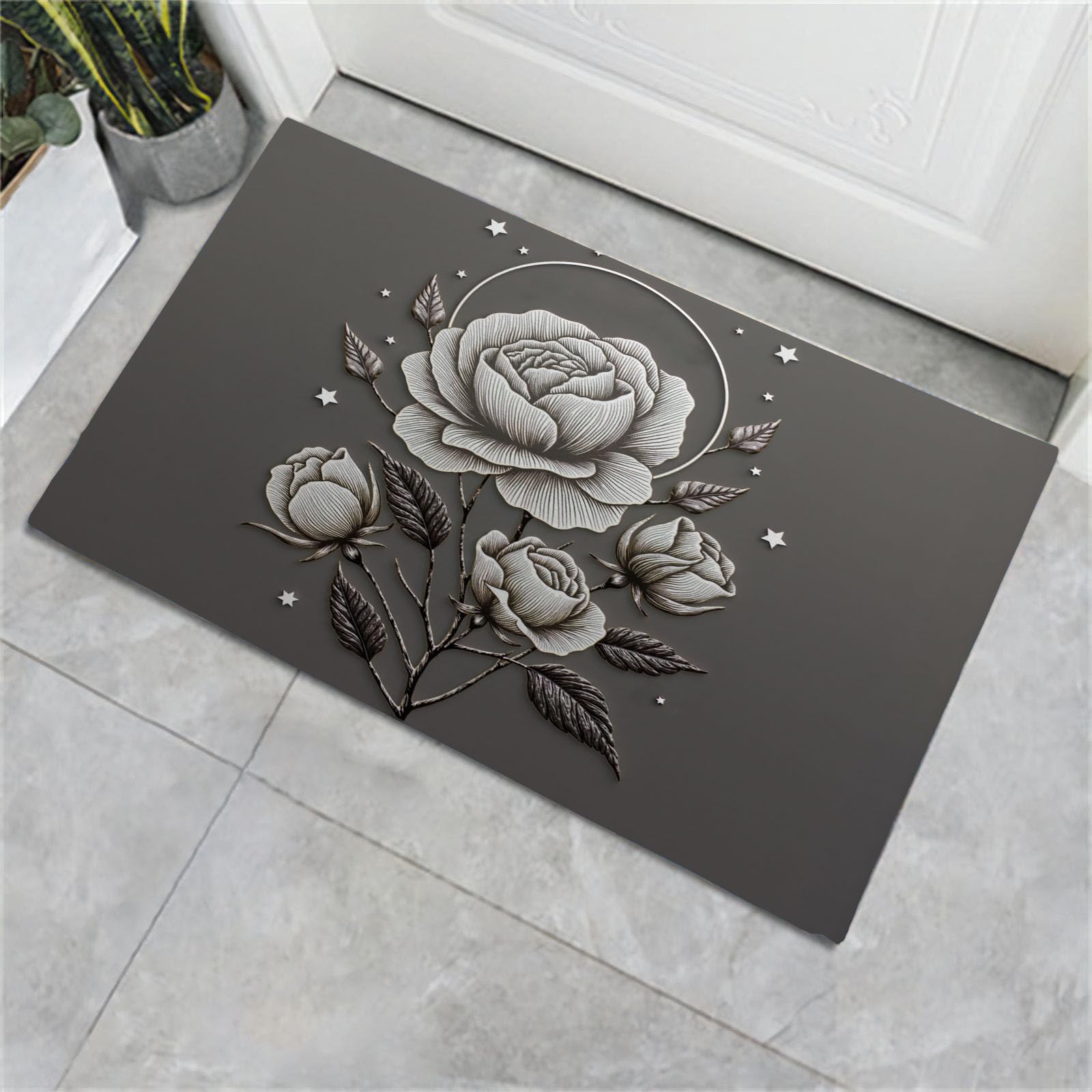 Paillasson lavable gris anthracite 50x80cm pour cuisine