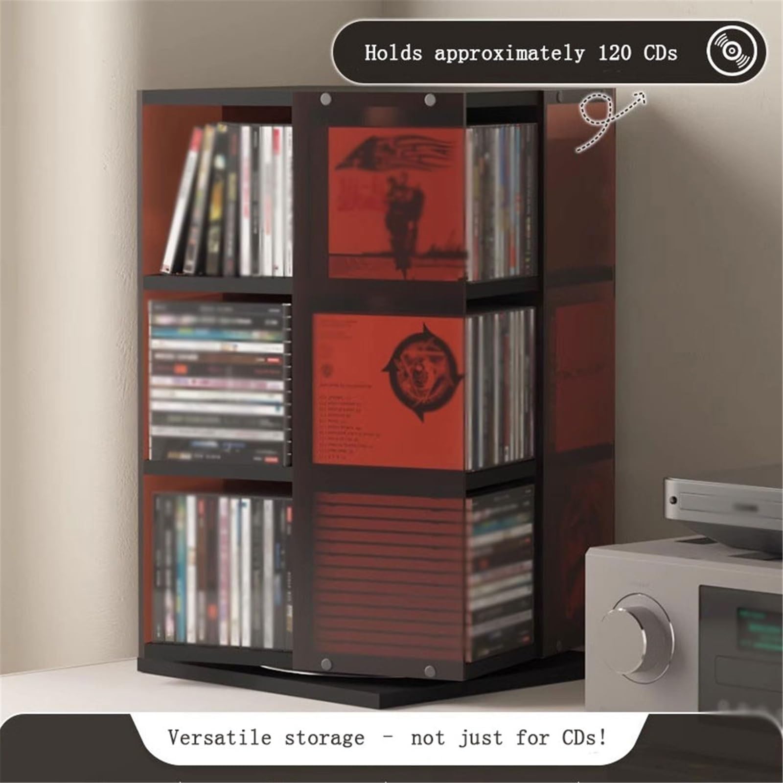 Stojak na płyty CD Obrotowy stojak na płyty CD, akrylowy albumy do biura domowego