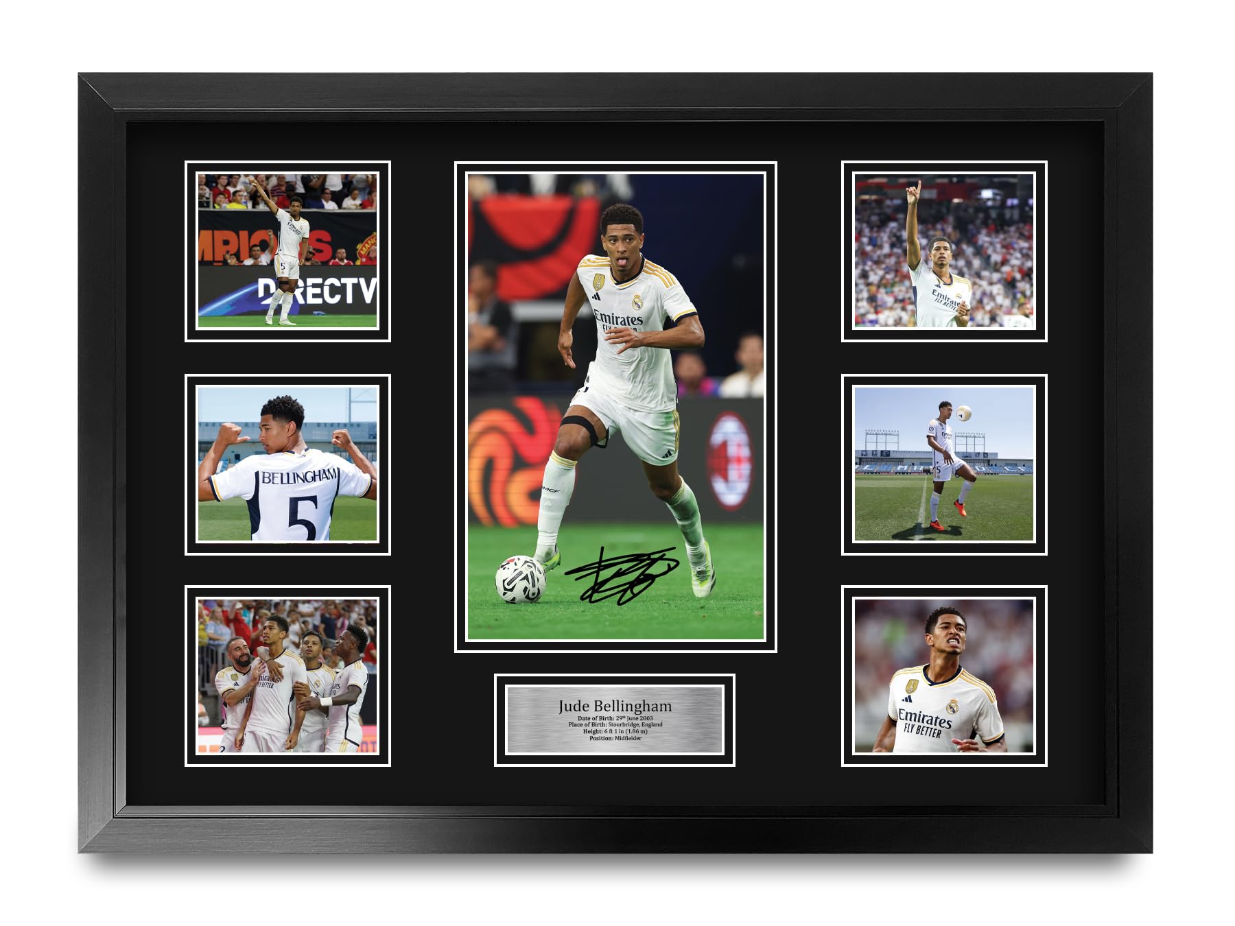 HWC Trading FR A2 Jude Bellingham Real Madrid Printed Memorabilia Signed Autograph Photograph Display for Football Fans and Supporters - A2 Framed