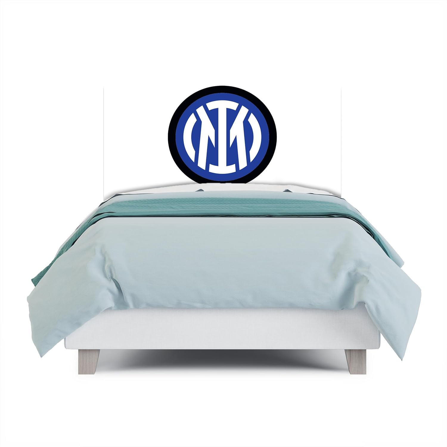 FC Internazionale Milano Adjustable Headboard Single Bed 100 x 75 cm Crest on White Official Merchandise