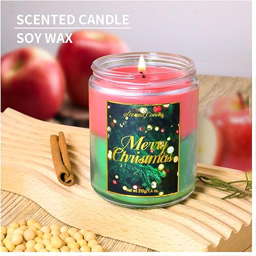 Miniatura 3 de Vela de Navidad, velas grandes en frascos de vela, juego de velas perfumadas de regalo para Navidad, juego de velas de cera de soja hechas a mano,