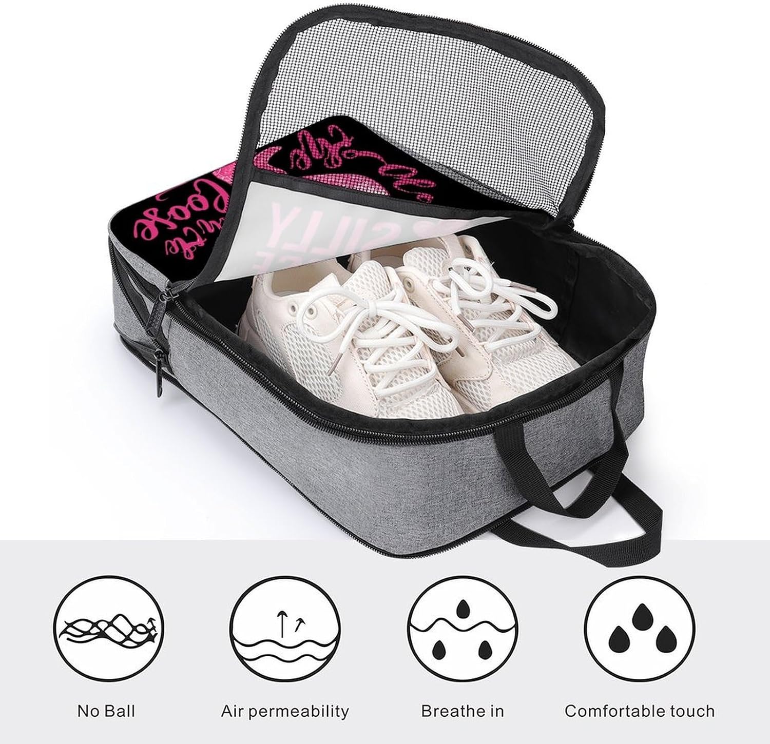 Silly Goose On The Loose Shoe Bag Organizer for Travel with Handle | printed,double zippered closure,for sneaker soccer cleats dance essentials
