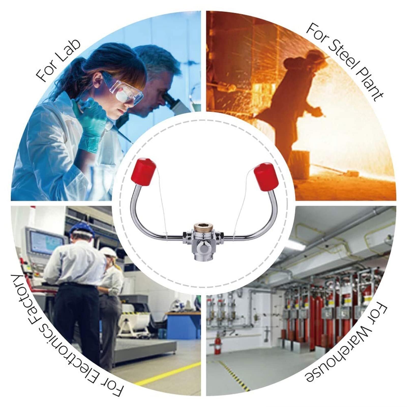 Lavaojos de emergencia conectado al lavabo, lavaojos montado en grifo, ducha lavaojos de flujo continuo for duchas de seguridad industriales y de laboratorio