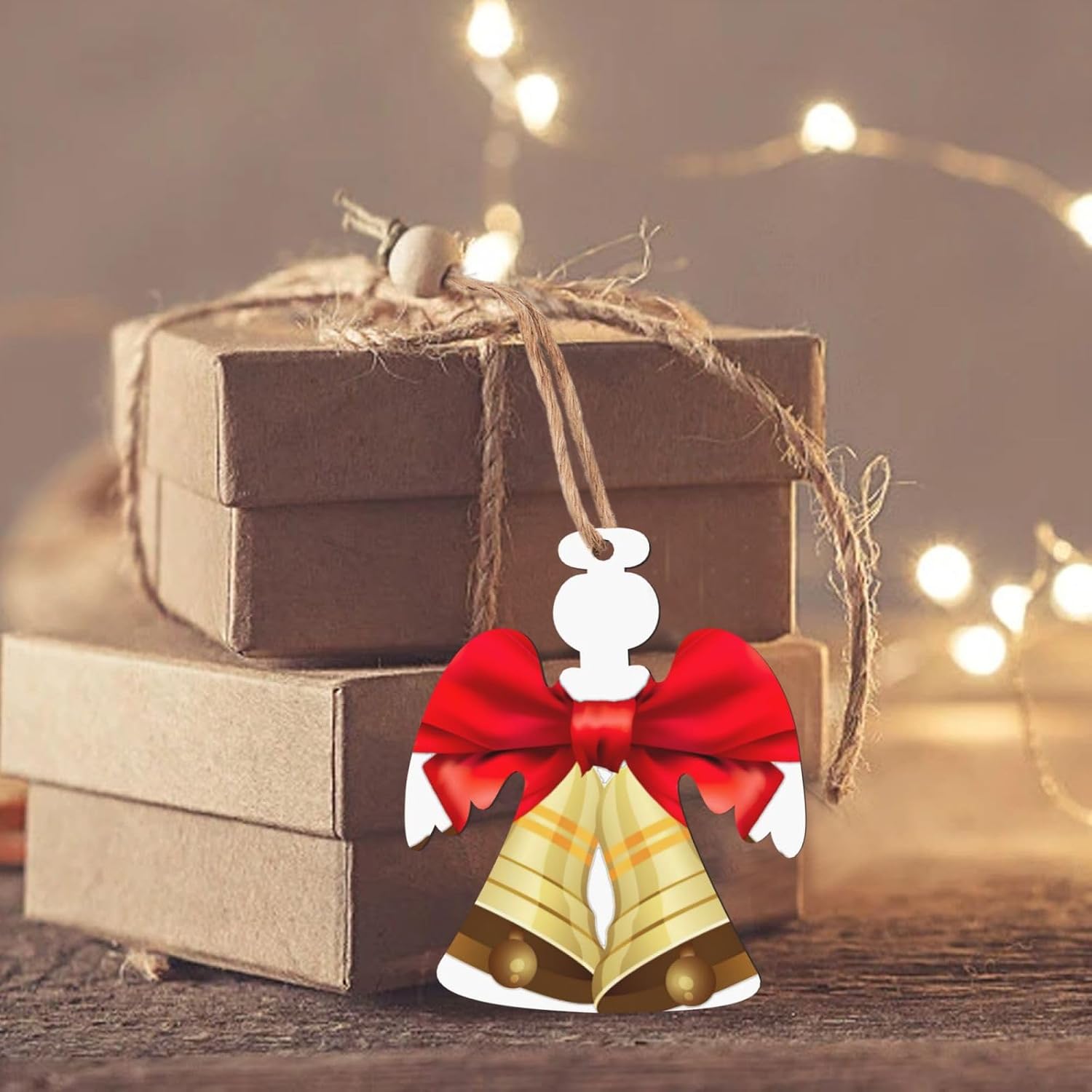 Christmas Bells Festive Christmas Decorations - Wooden Ornaments for Holiday Decor Pendent