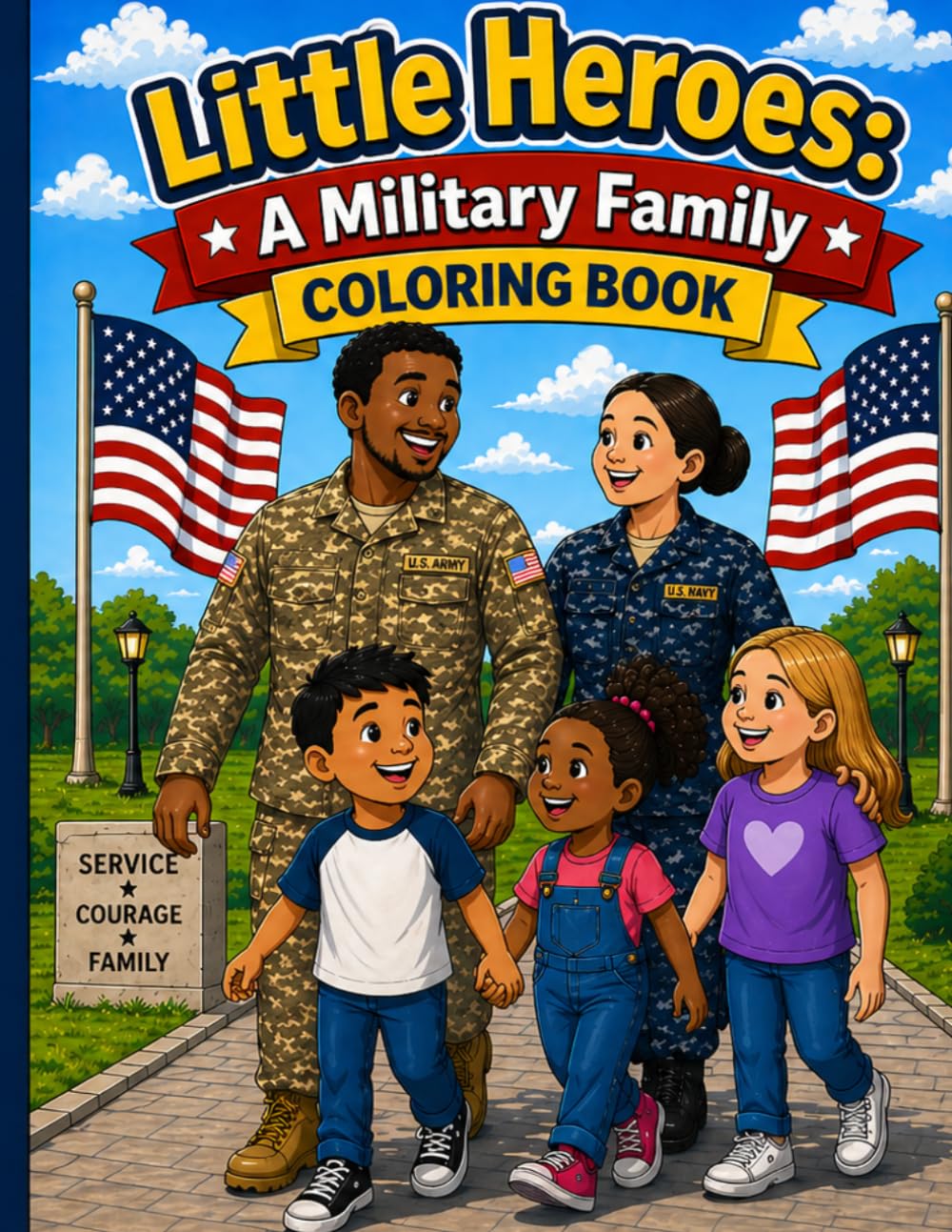 Little Heroes: A Military Family Coloring Book: Fun & Heartwarming Pages for Kids