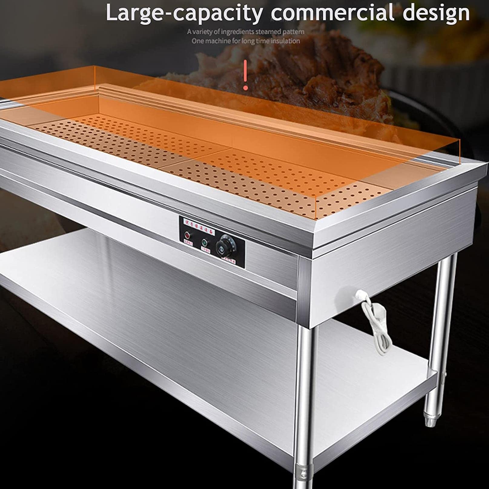 Chafing Dish Calentador De Buffet Platos De Chorro De Acero Inoxidable Servidores Buffet Y Calentadores Calentadores De Alimentos Comerciales De Catering Rectangular 80 * 66 * 80cm 30-110℃