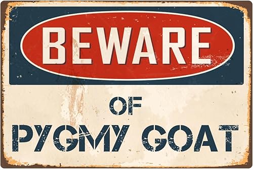 StickerPirate Letrero vintage de aluminio retro con texto en inglés "Beware of Pigme" VS348 (8 x 12 pulgadas)