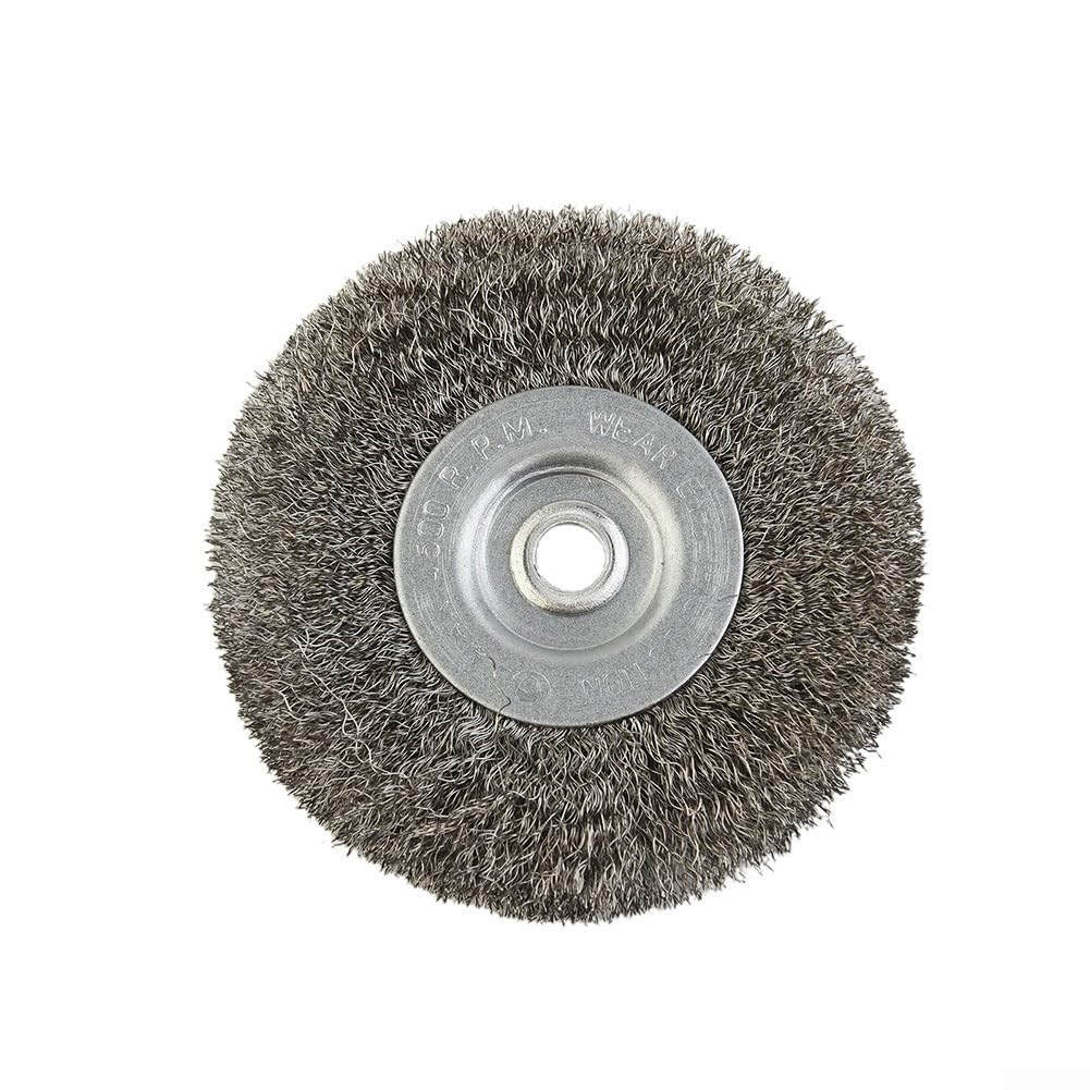 3 Inch Arbor Stainless Steel Wire Wheel Brush for Bench Grinder Abrasive 6mm Internal Diameter(2Pcs)