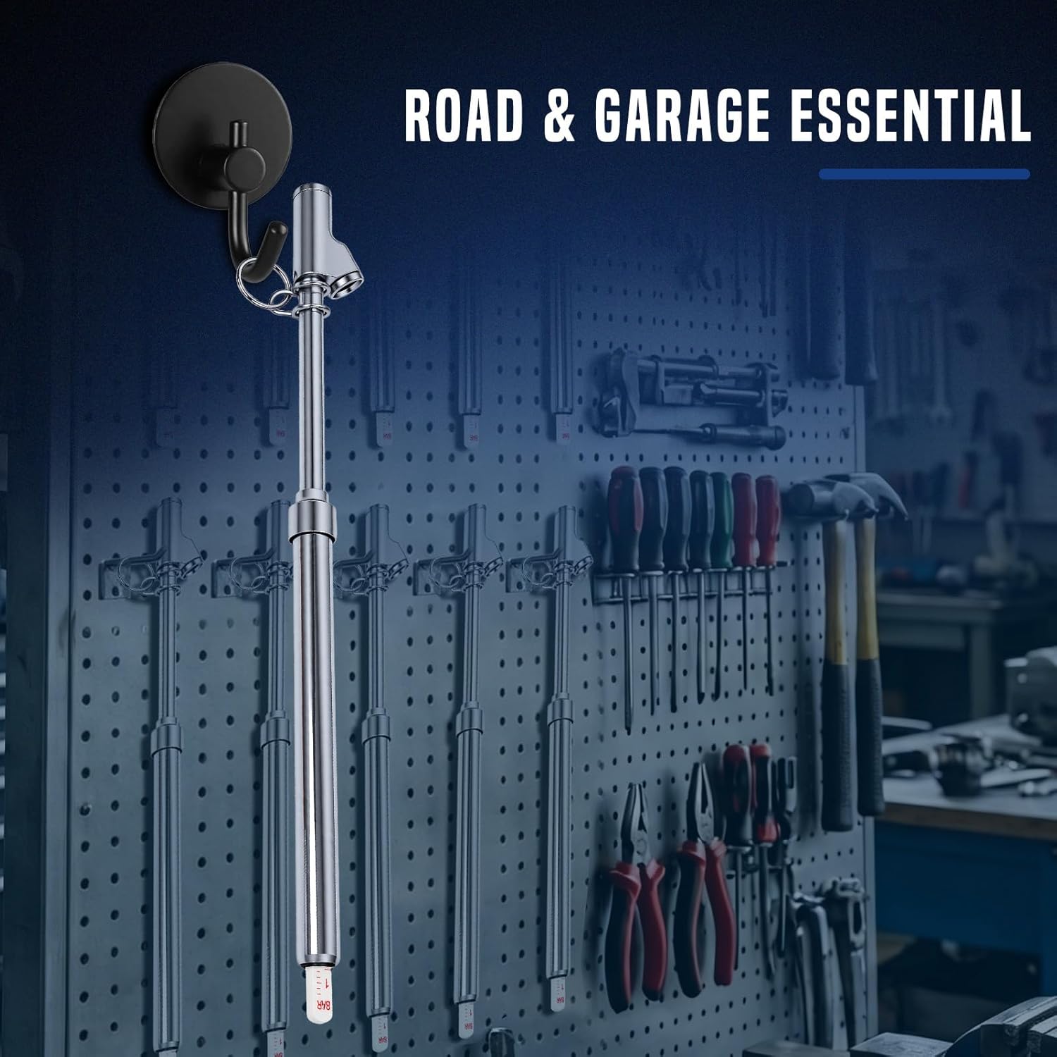 10-Pack Heavy Duty Dual Head Tire Pressure Gauge (10-150 PSI, 1-10 Bar) for Semi Trucks, RVs, Cars, Motorcycles - 12 Inch