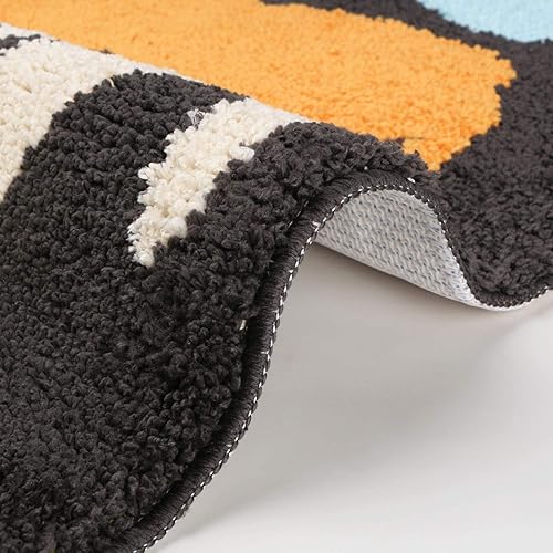 Miniatura 8 de Hi Space Alfombra de baño con diseño de gato de 31.5 x 19.7 pulgadas, antideslizante, lavable a máquina, suave, absorbente, bonita, alfombra de baño