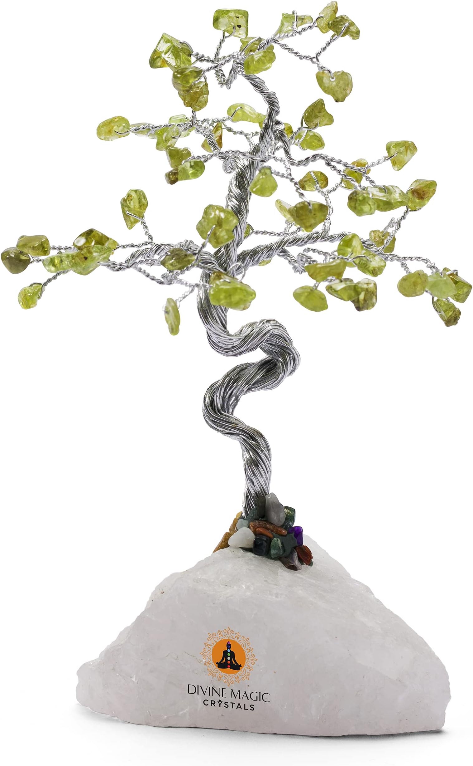 Crystal Money Tree Feng Shui Bonsai Good Luck Fortune Health Prosperity Abundance Crystals Peridot Decorations Gift Figurine Home Décor