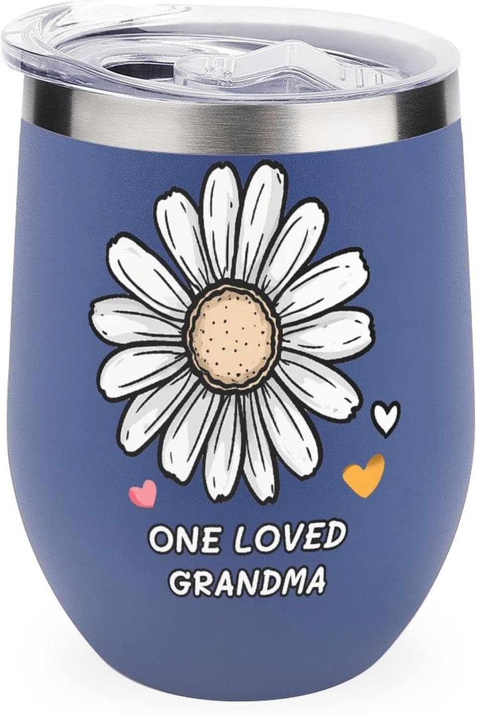 One Loved Grandma Flower Insulated Drinking Cup Stainless Steel Coffee Mug Wine Tumbler with Lid 12OZ