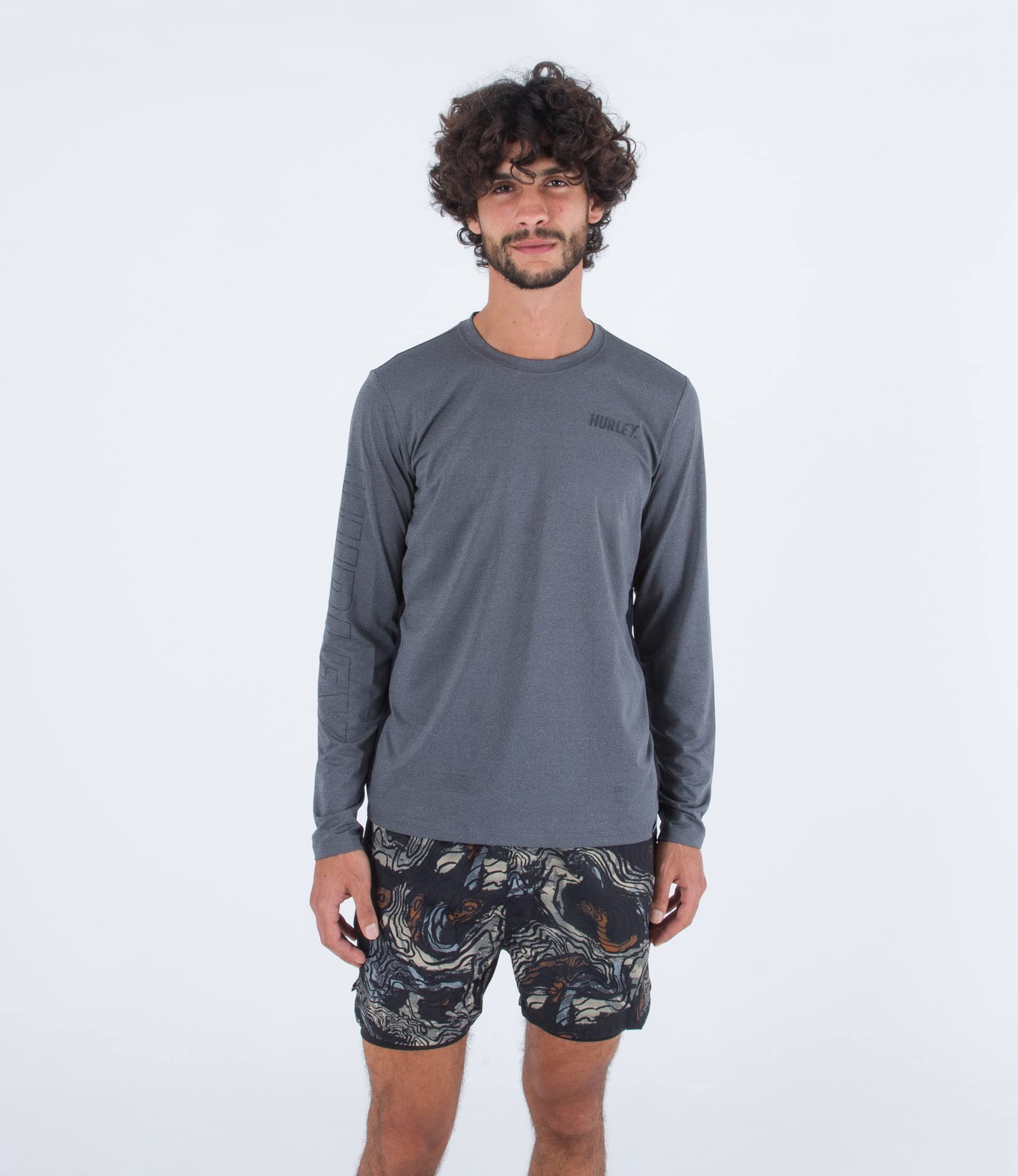 Hurley Herren H2o-dri Easton Fastlane UPF Ls Top Rash Guard Shirt