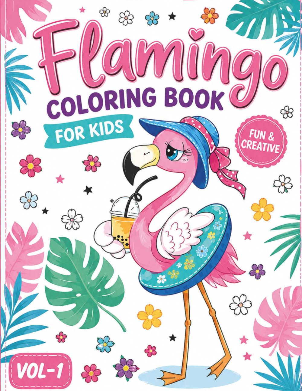 Flamingo Coloring Book For Kids: Flamingo Coloring Book For Learning Children’s , Flamingo Bird Coloring Pages For Toddlers Kids 2-4, 4-8