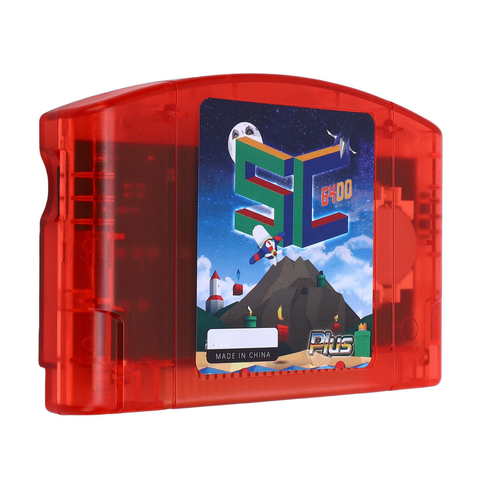 GOWENIC Cartuccia di Gioco Retro HD N64 da 64 MB |Scheda di Lettura Rapida Open Source con Salvataggio Automatico per Console N64 (Rosso Trasparente)