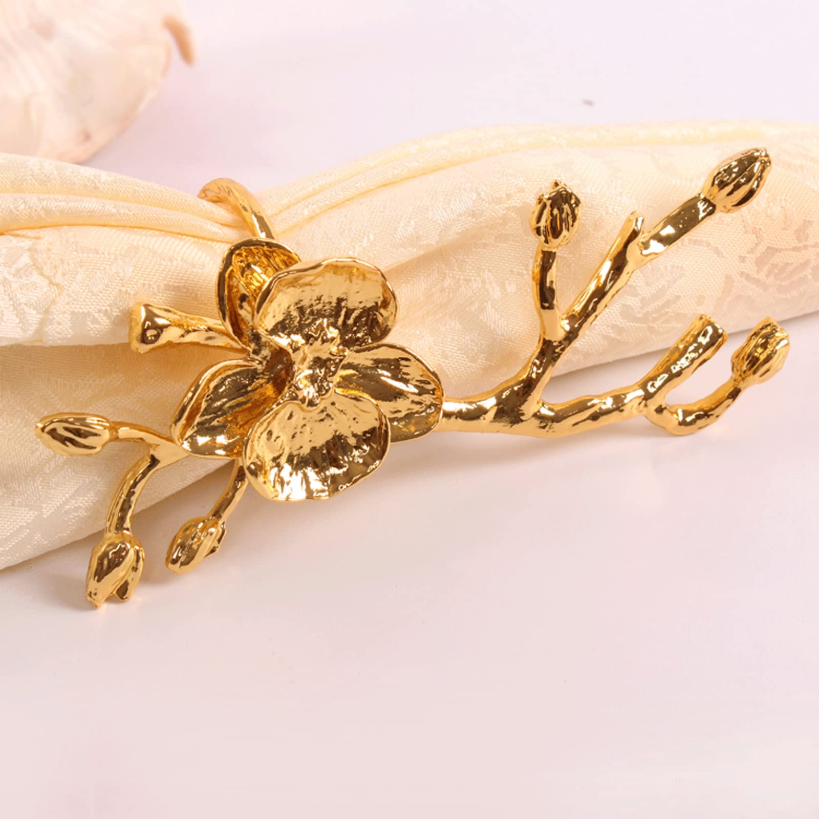 Serviettenring mit Schnalle, ideal als Tischdekoration für Weihnachten, Thanksgiving, Festessen und Partys. (Gold/Silber)
