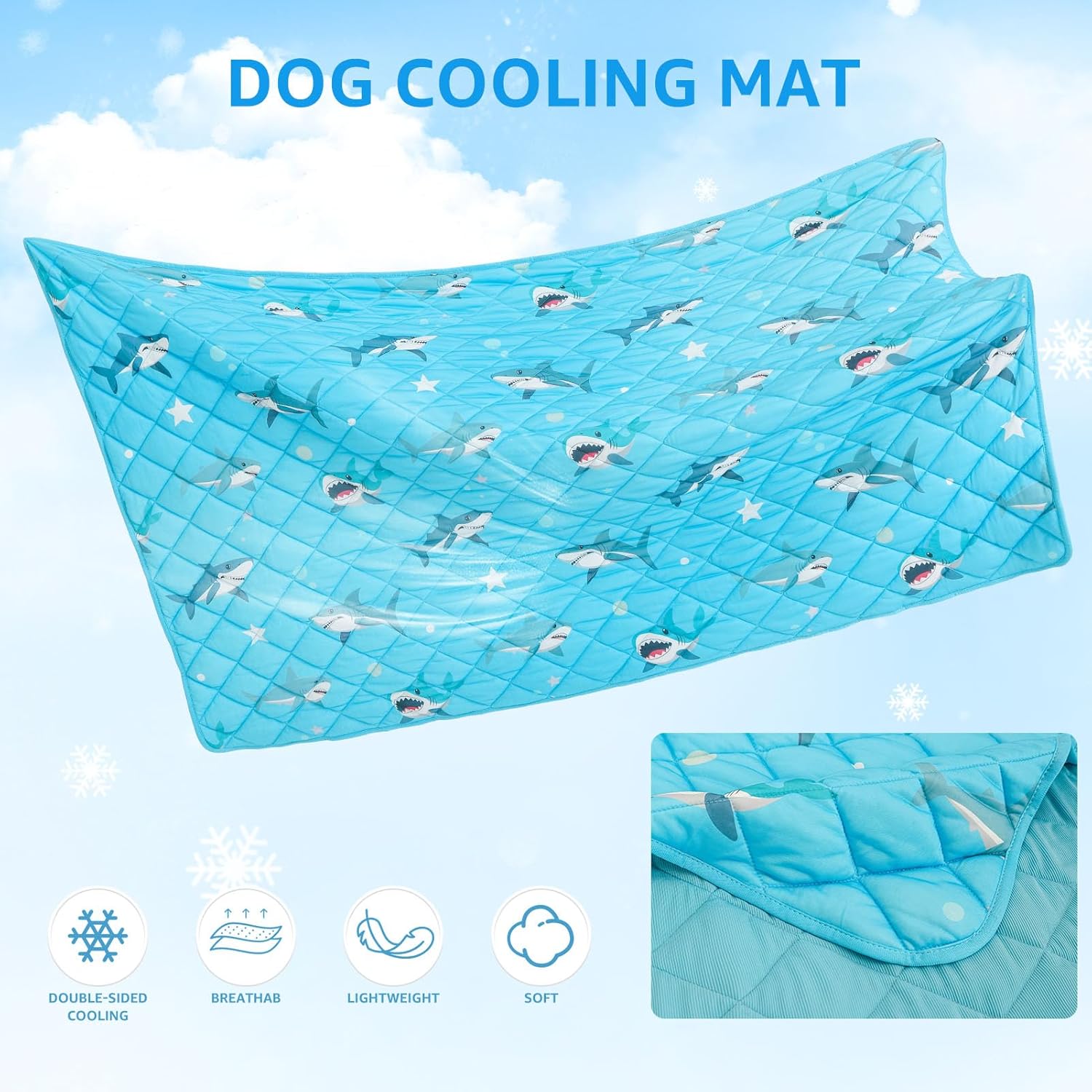 SCENEREAL Dog Cooling Mat for Small Meduim Breeds Dogs, 40"x60" Reversible Self- Cooling Mat for Summer Heat, Ice Cool Soft Pet Throw Blanket Use in Couch, Car, Seat, Bed- Machine Washable