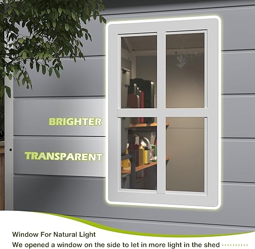 Miniatura 3 de Homall Cobertizo de almacenamiento de resina para exteriores, cobertizos de herramientas de jardín de 6 x 4 pies y casa de almacenamiento al aire