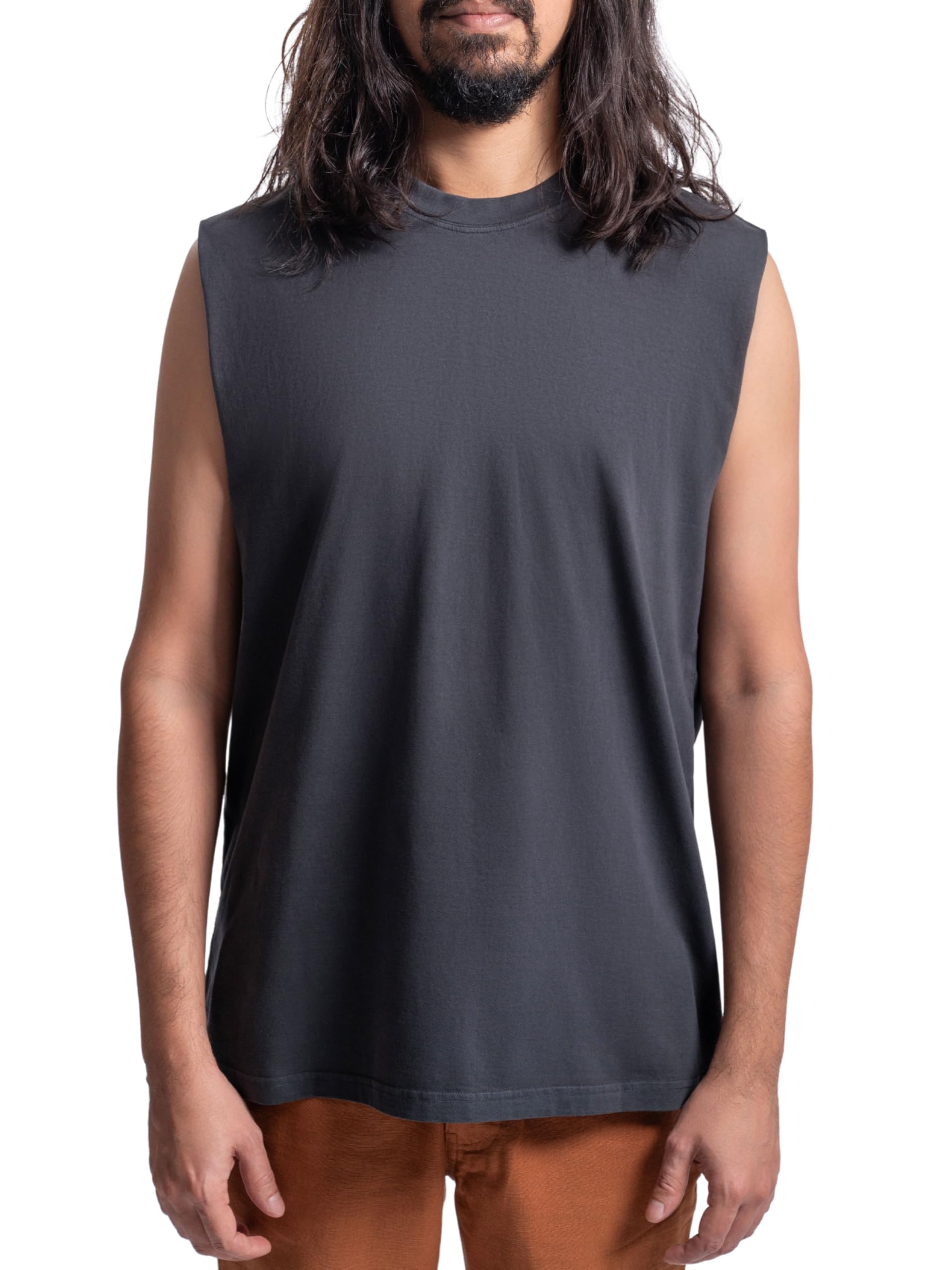 Men's Submerged Tank, Plain Premium Garment-Dyed Cotton T-Shirt-image-36