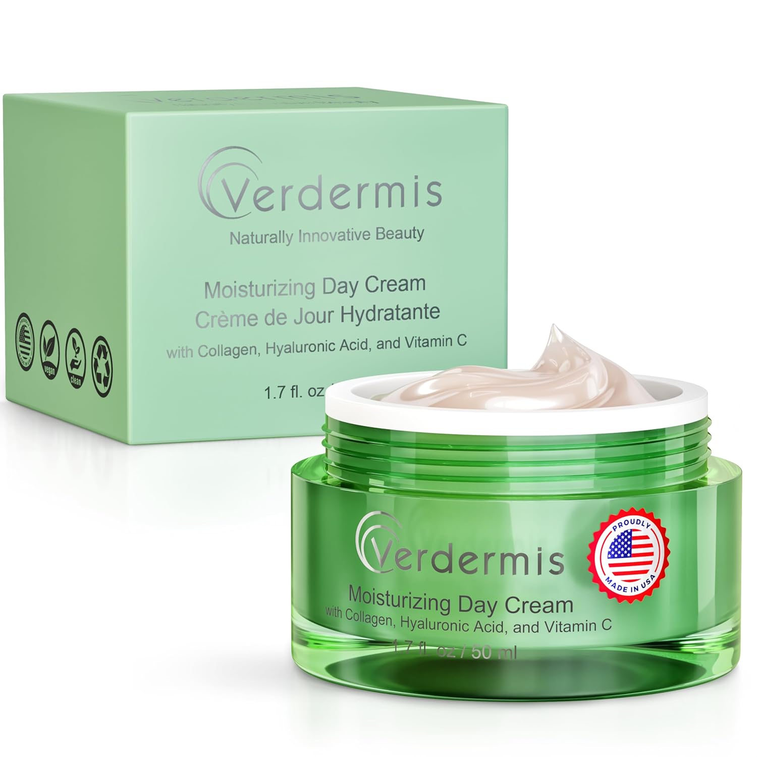 Instant Face Lift Day Cream – Hyaluronic Acid Moisturizer with Retinol & Collagen, Daily Face Cream for Hydration, Firming & Skin Renewal, Made in USA