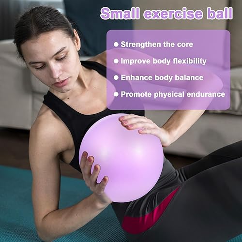 Miniatura 6 de 2 pelotas de pilates de 9 pulgadas para ejercicio pequeño, mini pelota de yoga suave para entrenamiento, barre de ejercicio, pelotas de yoga para el