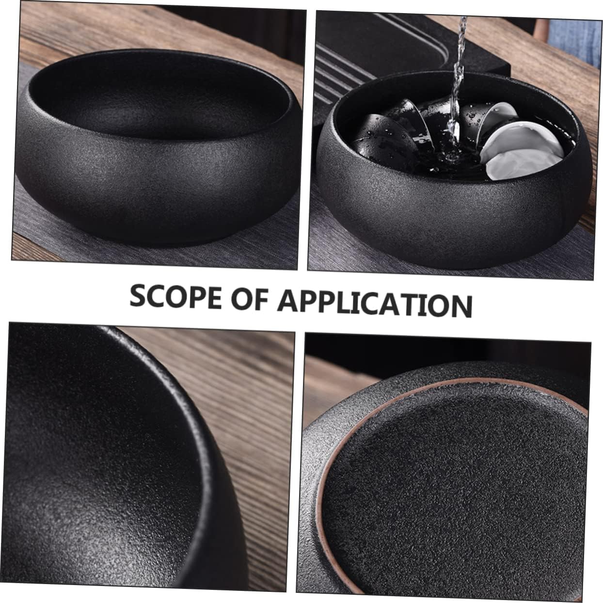 IMIKEYA Black Tea Washing Bowl for Tea Ceremony Accessories Handmade Pottery for Home Office
