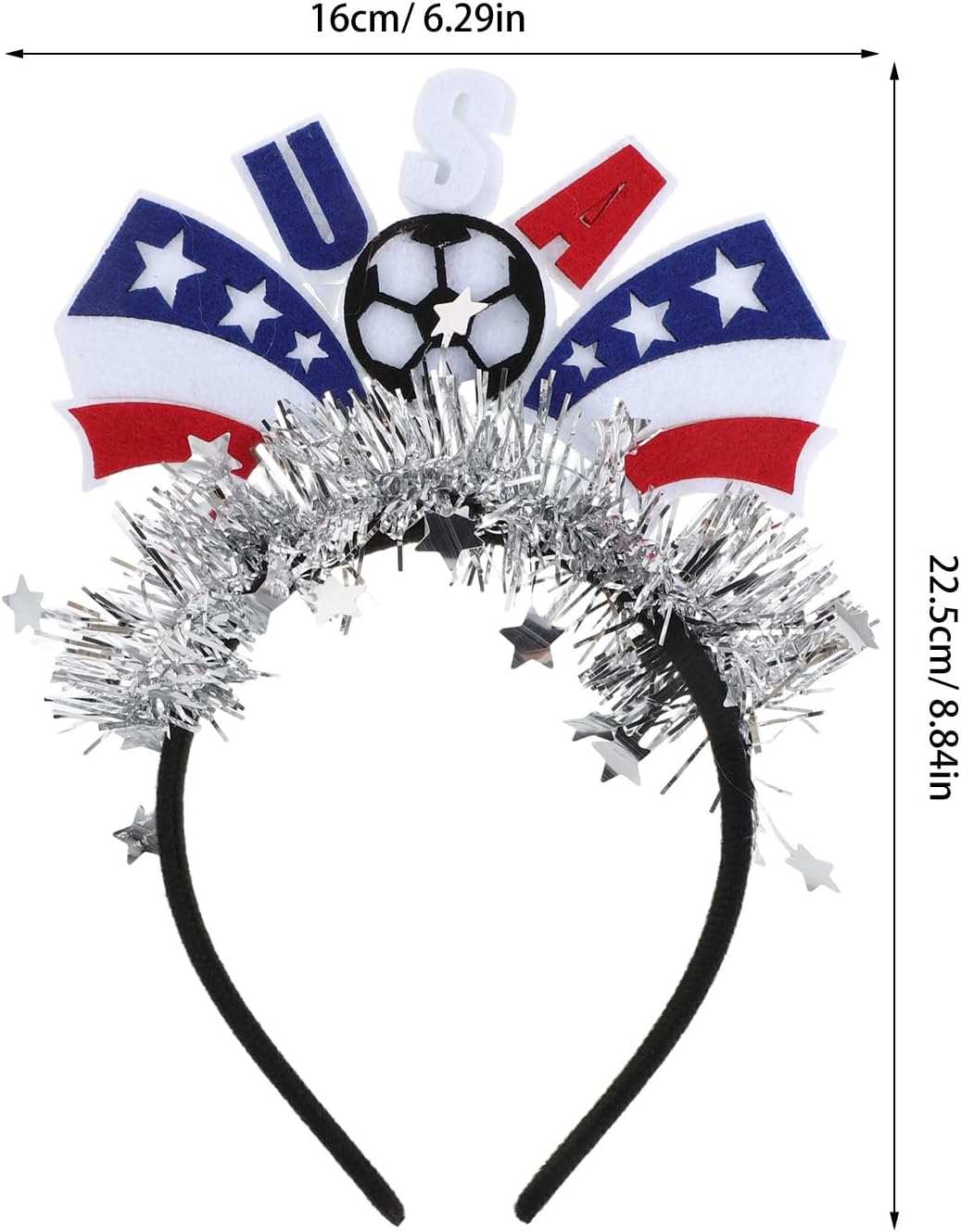 DOITOOL 4pcs USA Soccer Headbands Football Headband Set with National Flag Design, Elastic Sports Hairbands for Youth Boys, Soccer Accessories for Game Day and Team Cheering