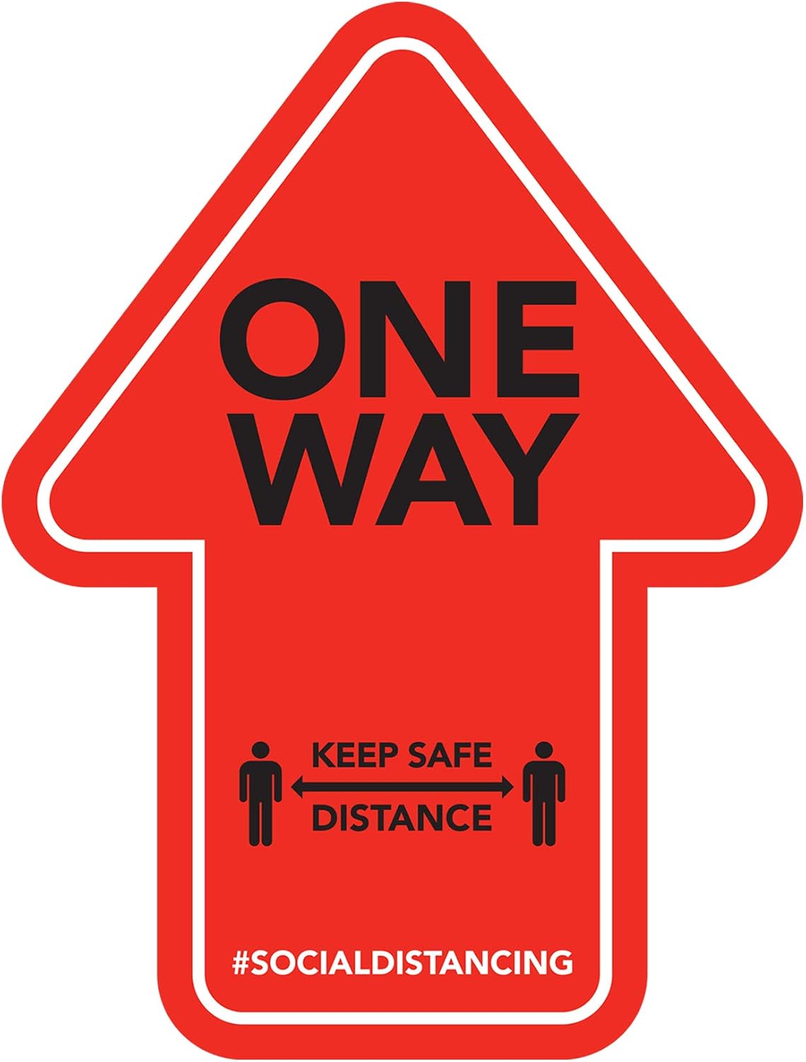 One Way - Floor Sticker - Retail Style - 4 Pack (Yellow)