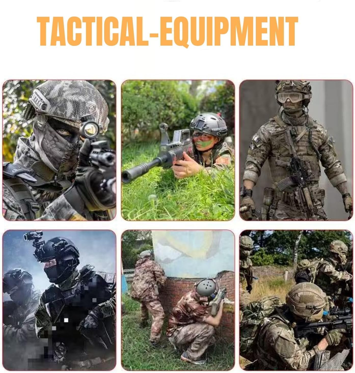 Airsoft Helmet,GWEUZMALL PJ Type Tactical Paintball,Airsoft Adjustable Fast Helmet with Accessories,Military Gear