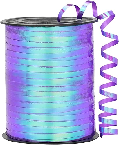 Miniatura 22 de Cinta rizadora morada – Cinta rizadora metálica brillante de 500 yardas para envolver regalos, globos, Halloween y fiestas de cumpleaños Cinta morada