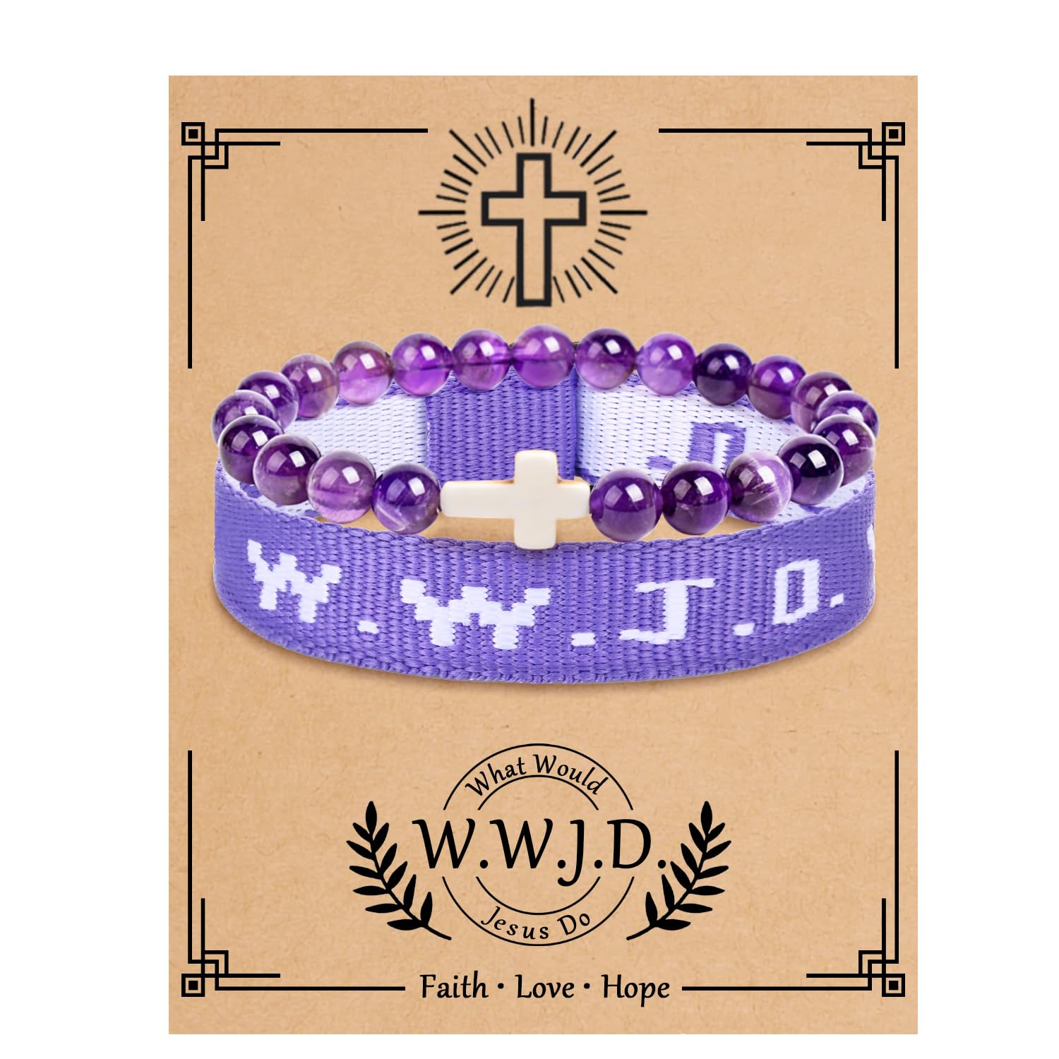 COLOYAN WWJD Bracelet Christian Cross Bracelets for Women Men Jesus Bracelets Faith Religious Easter Christian Jewelry