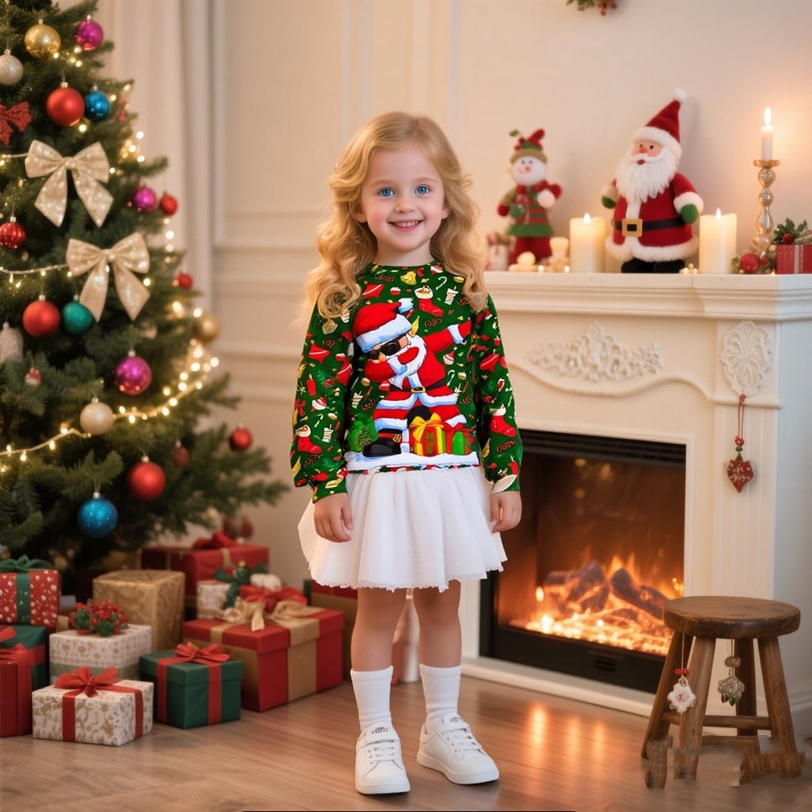 Ugly Christmas Sweater Shirt for Boys Girls Kids Santa 3D Graphic Jumper Pullover Sweatshirt Long Sleeve Xmas 3-14T - Image 3