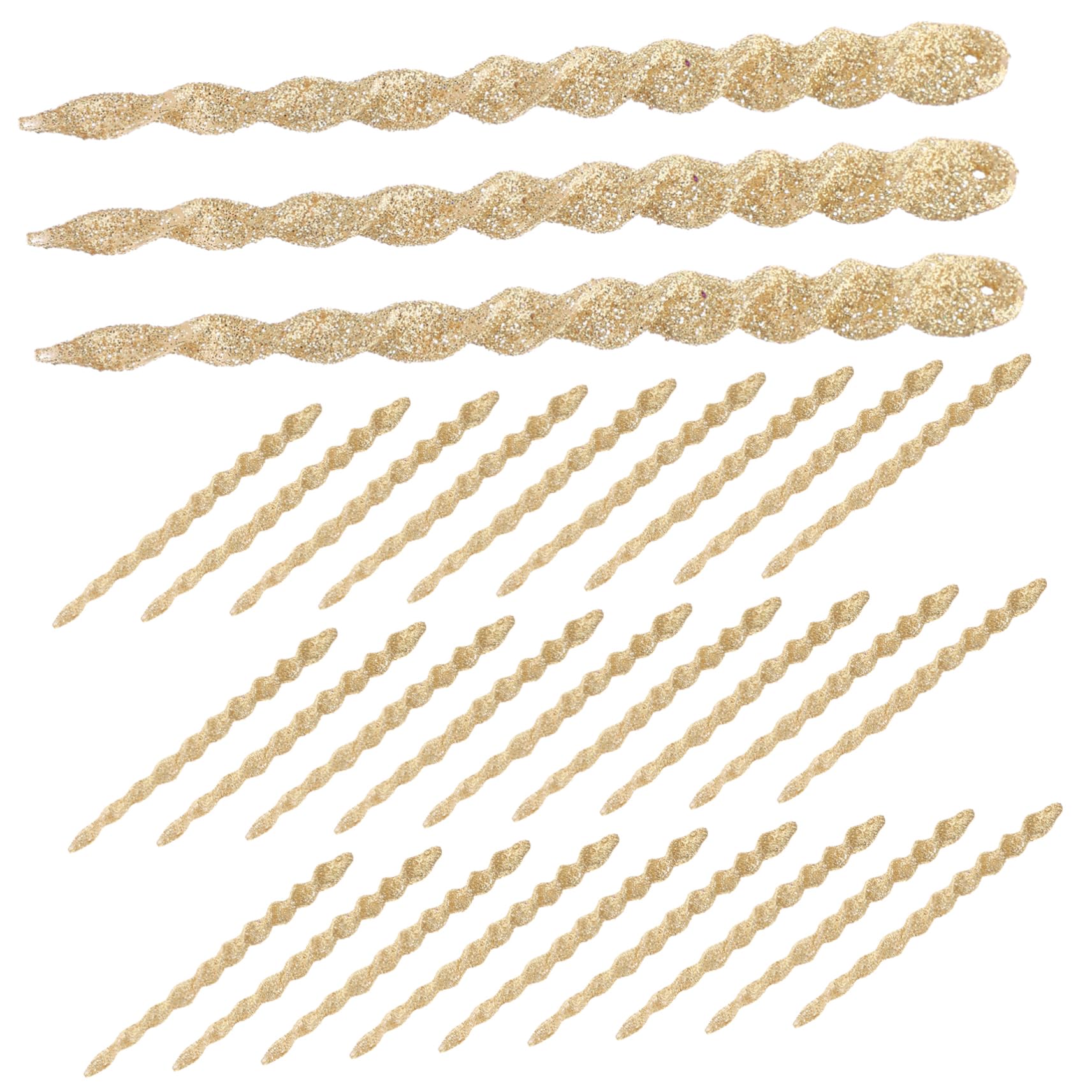 IMIKEYA 120 STK Zwiebel-Pulver- -Schnee-Nadel Spiralstreifen-Ornamente Weihnachtsbaum Schneeflocke Dekoration Weihnachtsbaum Hängende Dekoration Urlaub Hängende Eiszapfen Golden Plastik