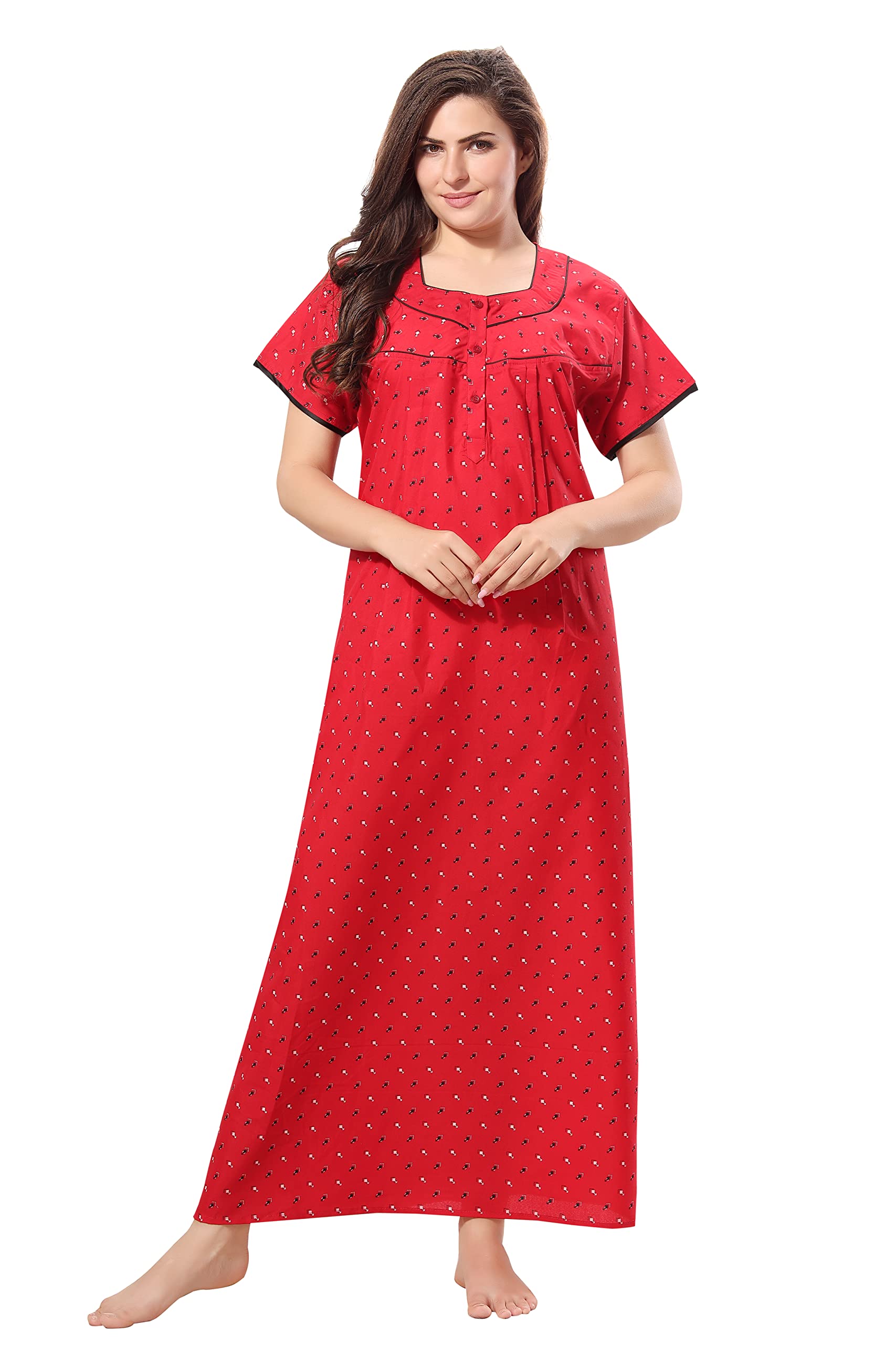 benkils Women's 100% Cotton Printed Maxi Nighty Sleepwear Super Comfortable & Soft Cotton | Night Gown Women | Cotton Nighty Women | Cotton Nighty-picture-16