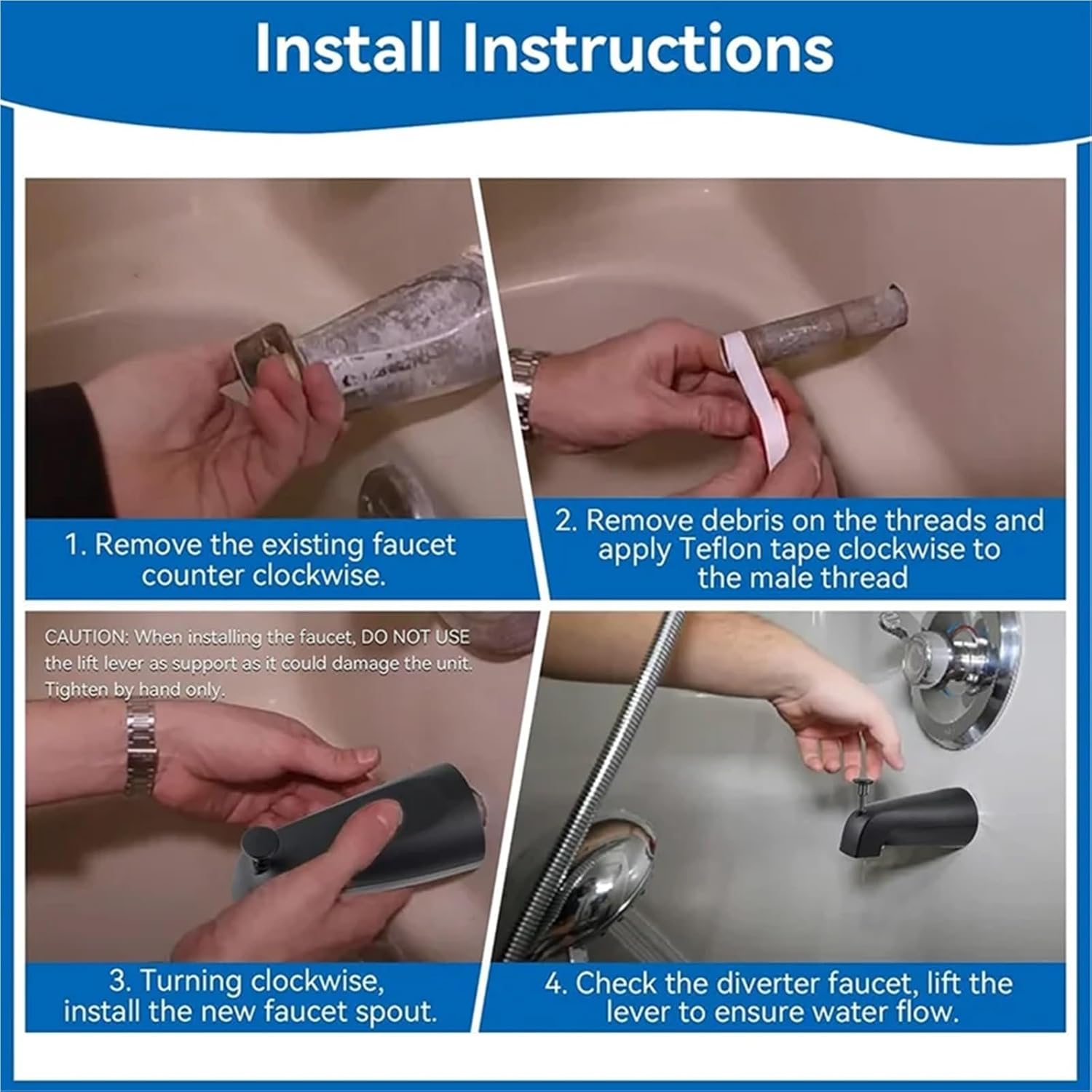 Tub Spout Diverter Repair Kit 2Sets Slip Fit Bathroom Bathtub Faucet - Zinc Alloy, Diverter, 1/2" Copper Tube