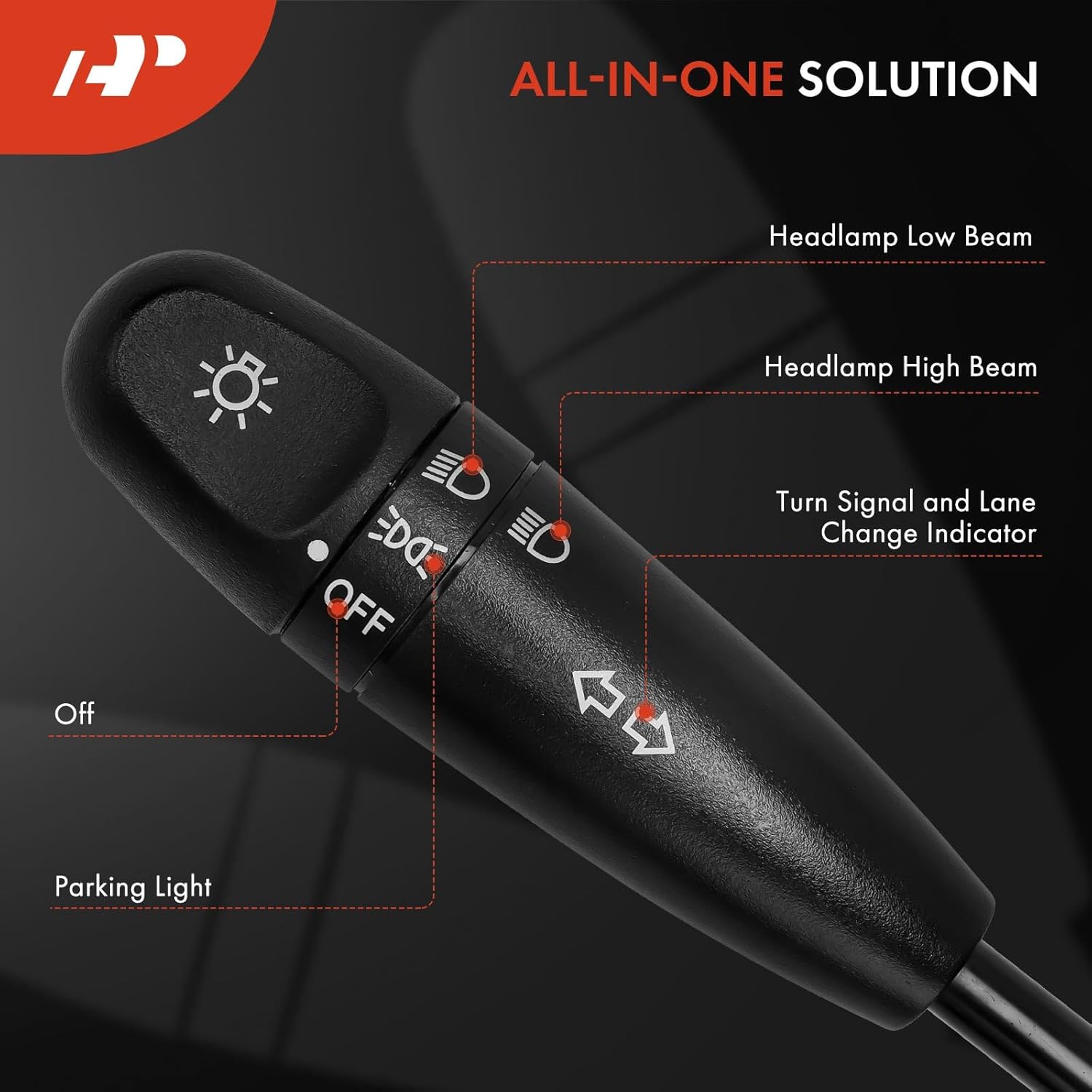 A-Premium Turn Signal Switch, Headlight Dimmer Multifunction Switch Lever Compatible with Chevrolet Aveo 2004-2011, Aveo5 2006-2011 & Pontiac Wave 2005-2008